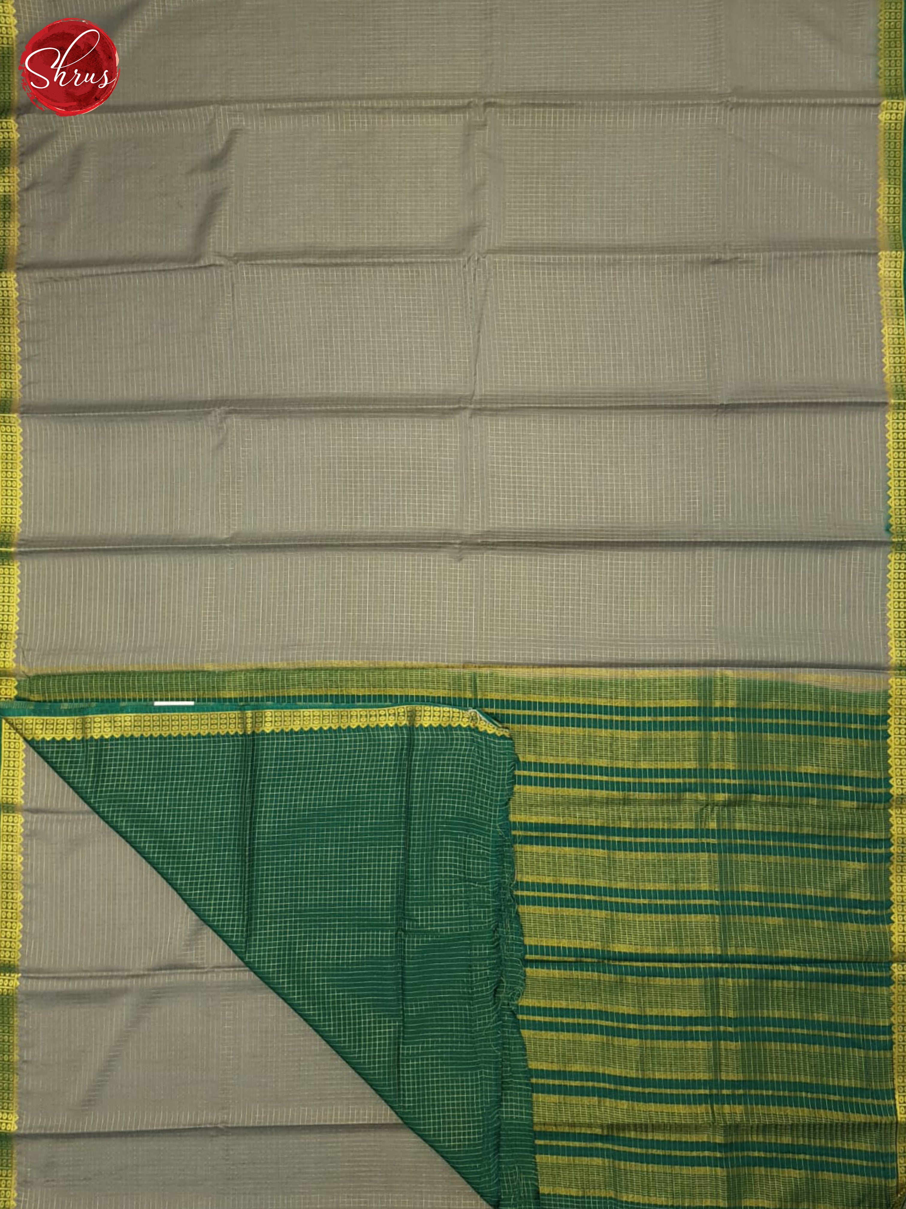 Grey & Green- Semi Mysoresilk Saree - Shop on ShrusEternity.com