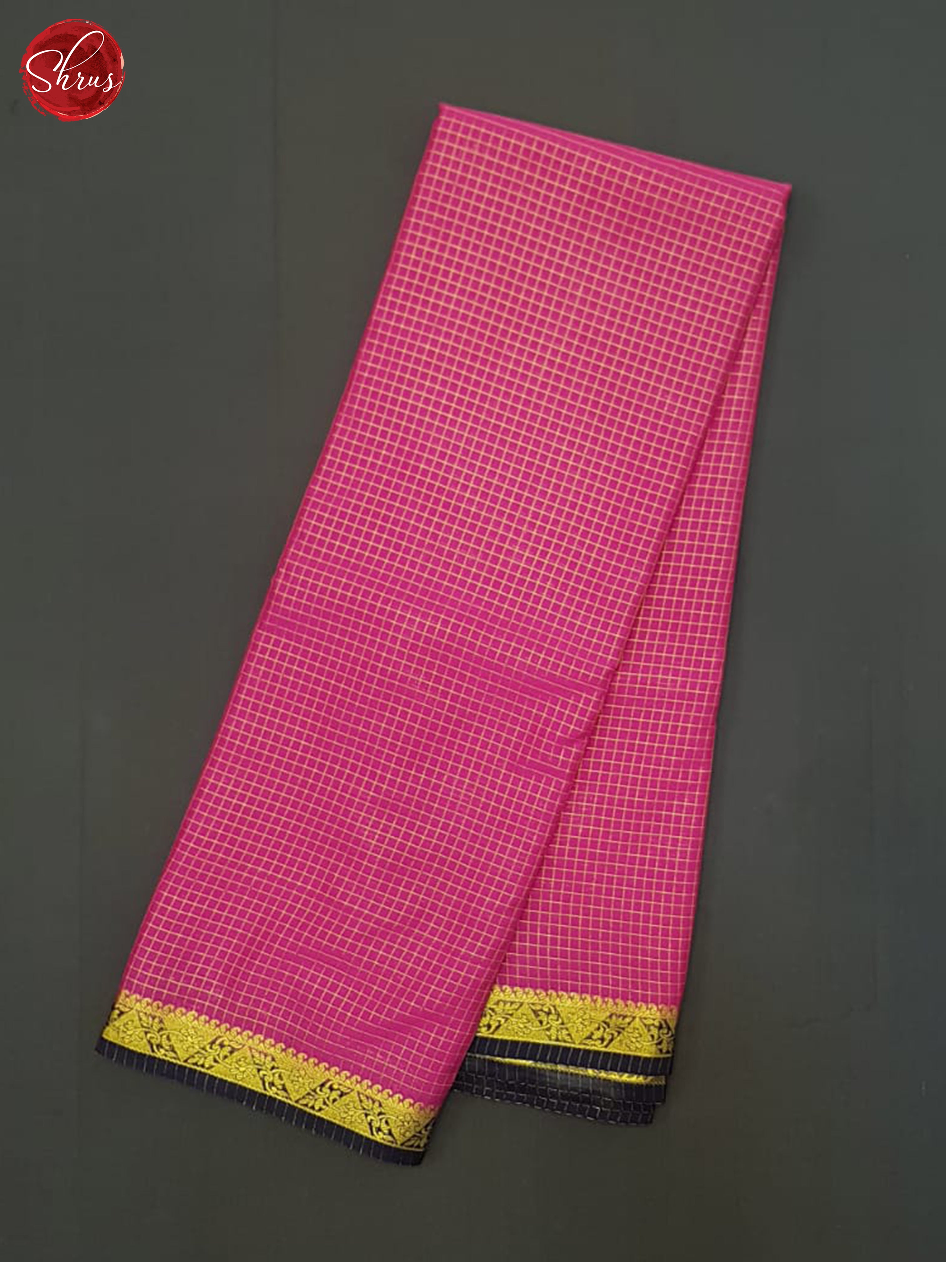 Pink & Blue- Semi Mysoresilk Saree - Shop on ShrusEternity.com