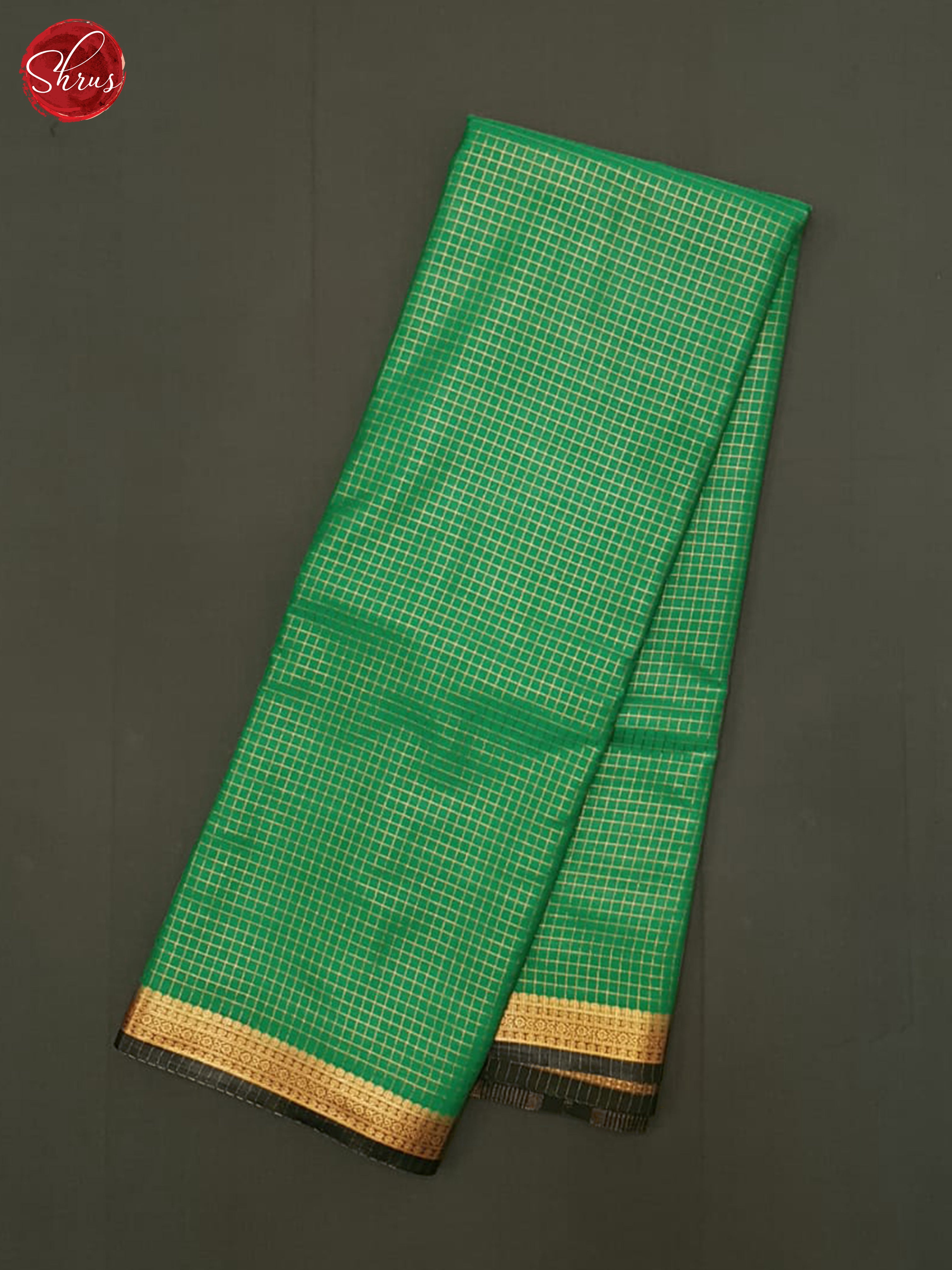 Green & Blue - Semi Mysore silk Saree - Shop on ShrusEternity.com