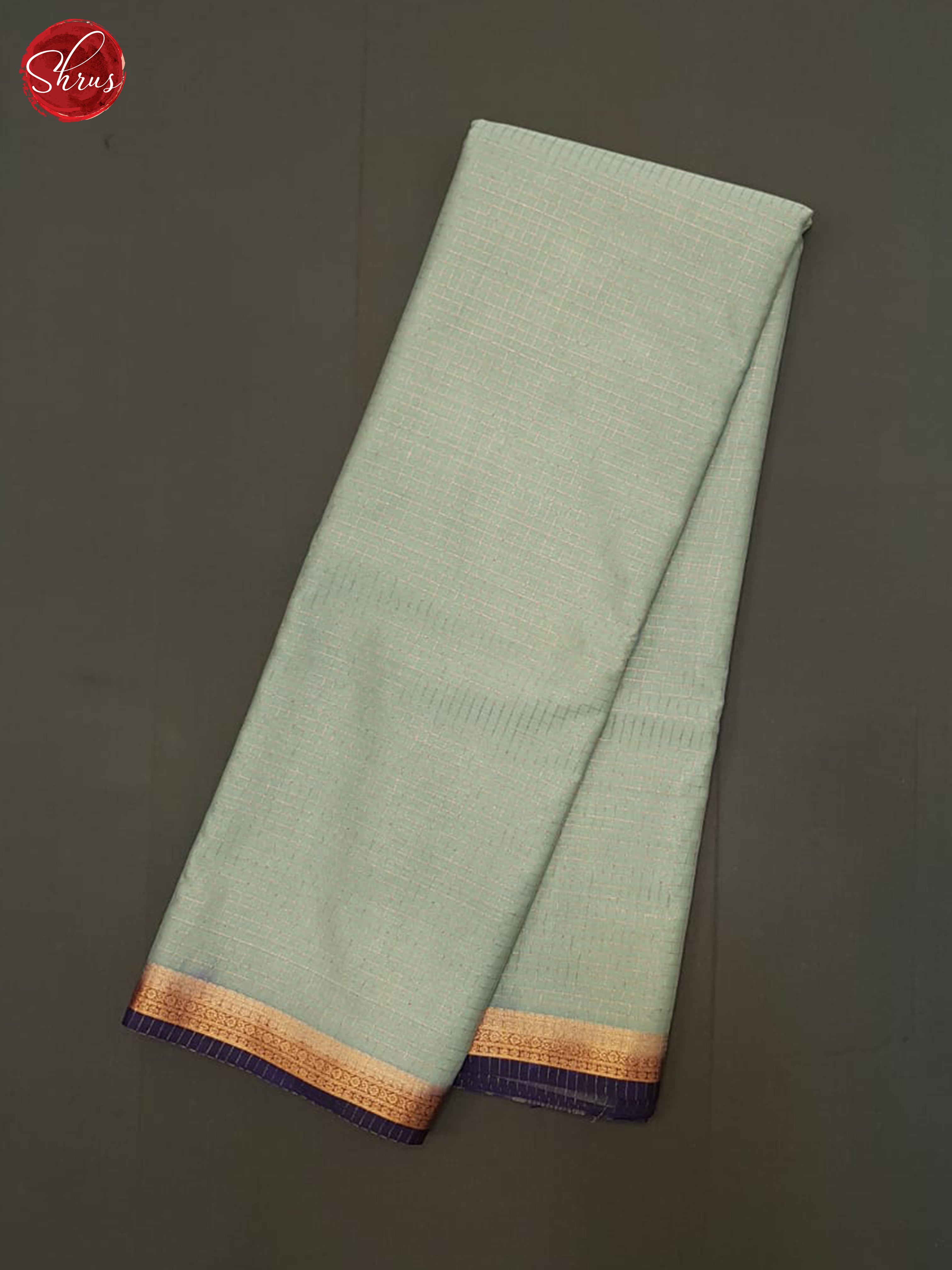 Grey & Blue - Semi Mysore silk Saree - Shop on ShrusEternity.com