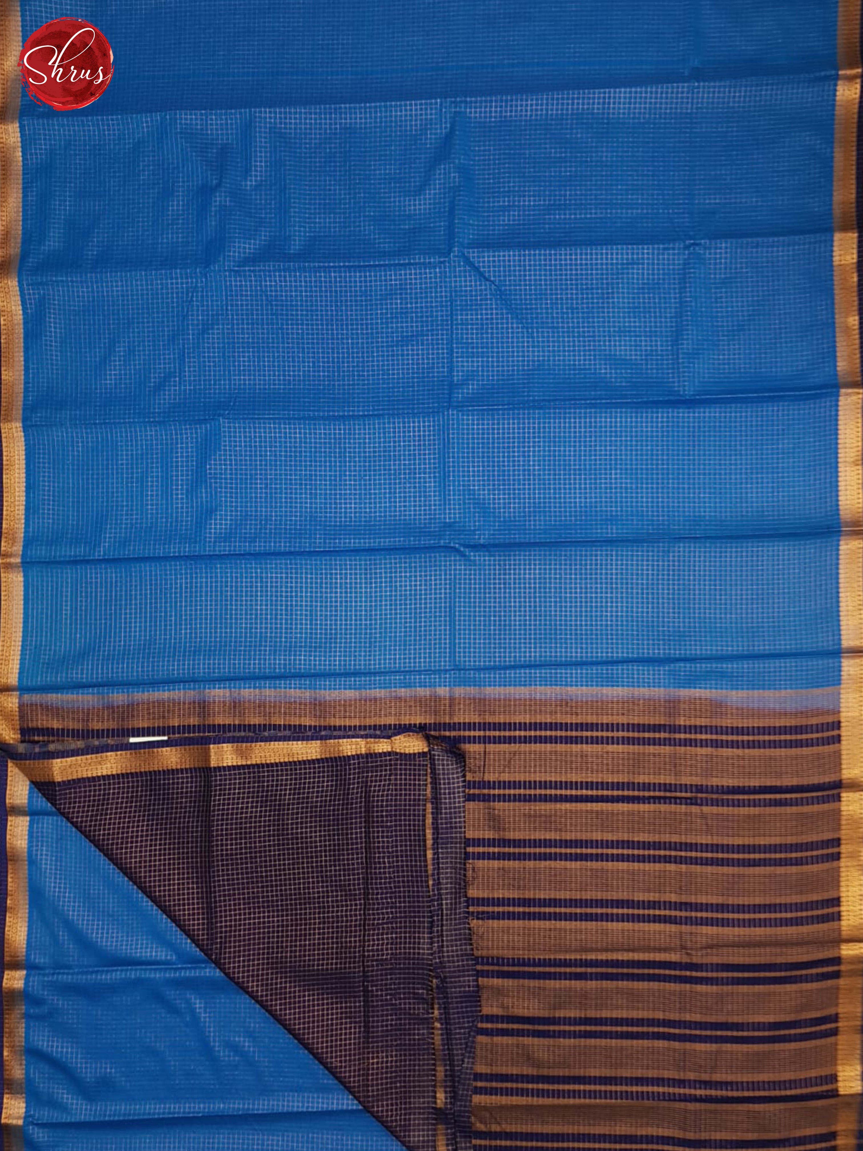 Blue & Navy Blue - Semi Mysore silk Saree - Shop on ShrusEternity.com