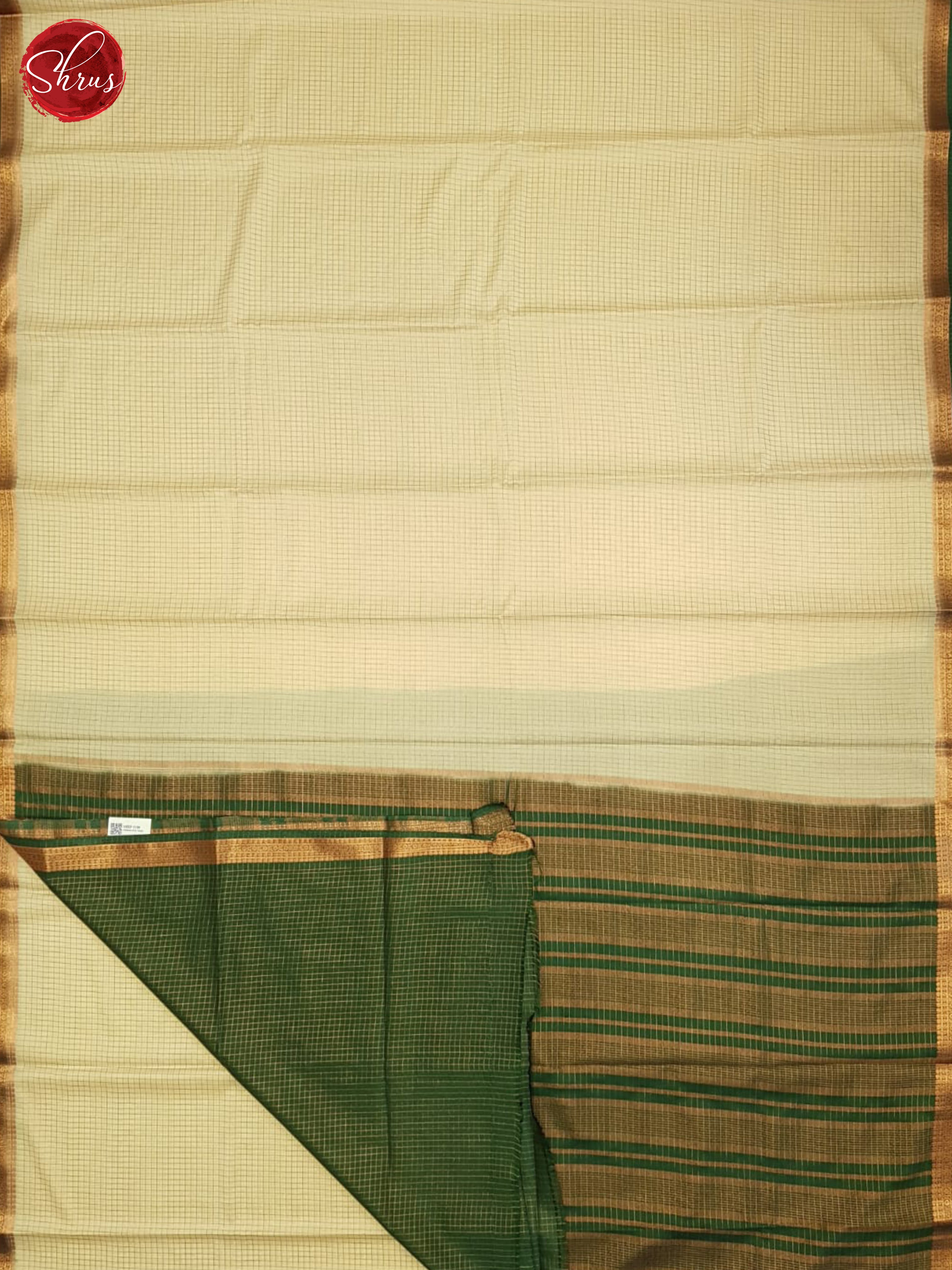 Cream & Green - Semi Mysoresilk Saree - Shop on ShrusEternity.com