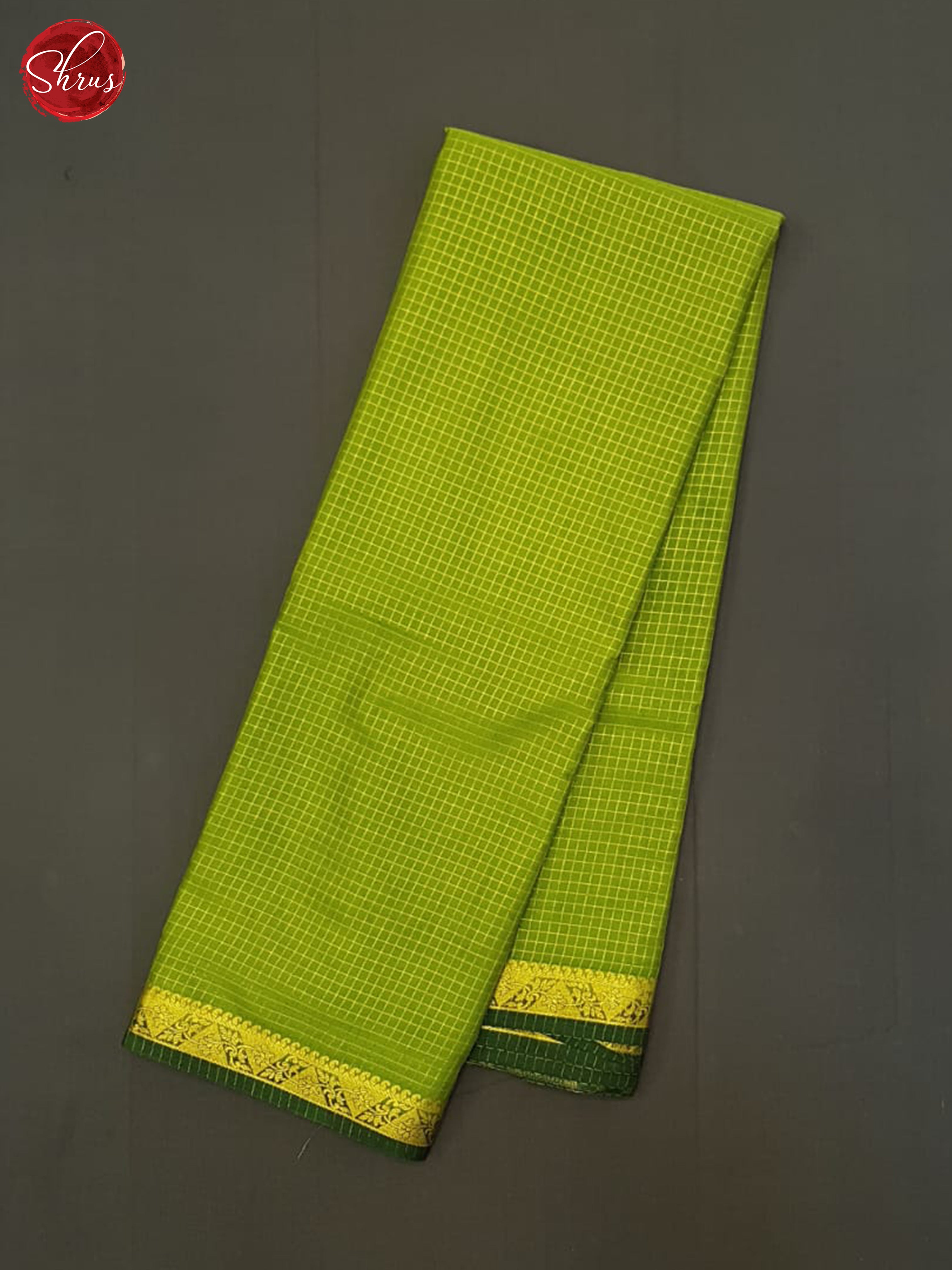 Light Green & Green - Semi Mysoresilk Saree - Shop on ShrusEternity.com