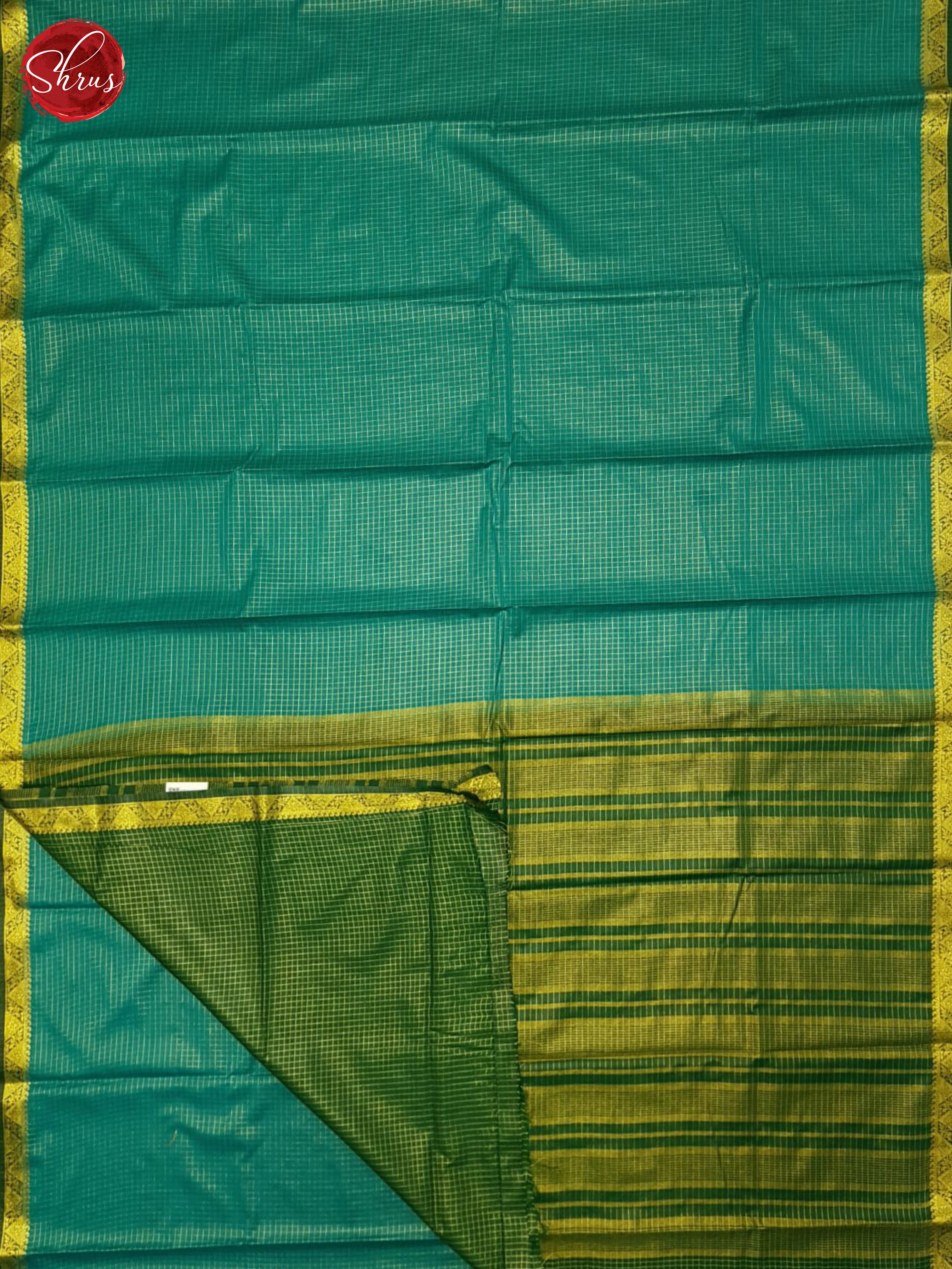 Peacock Blue & Green - Semi Mysore silk Saree - Shop on ShrusEternity.com