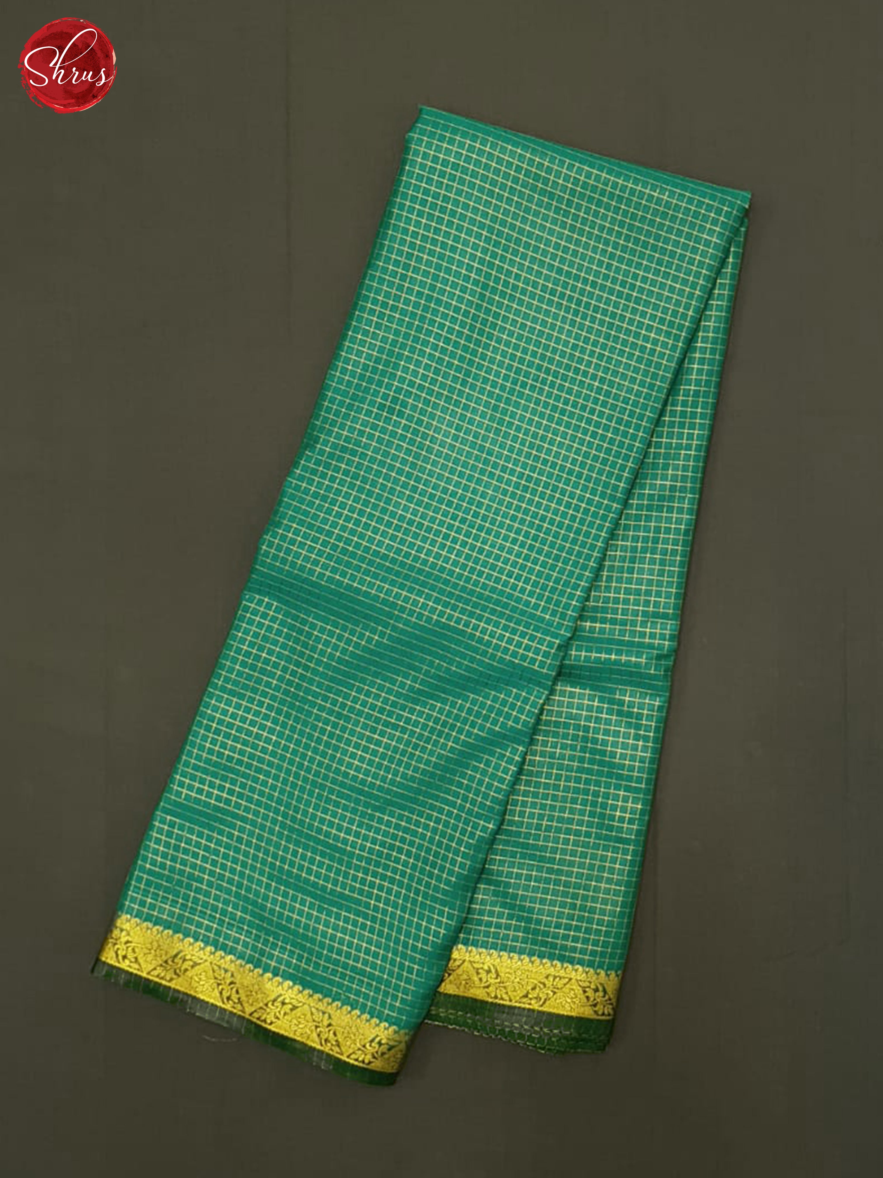 Peacock Blue & Green - Semi Mysore silk Saree - Shop on ShrusEternity.com