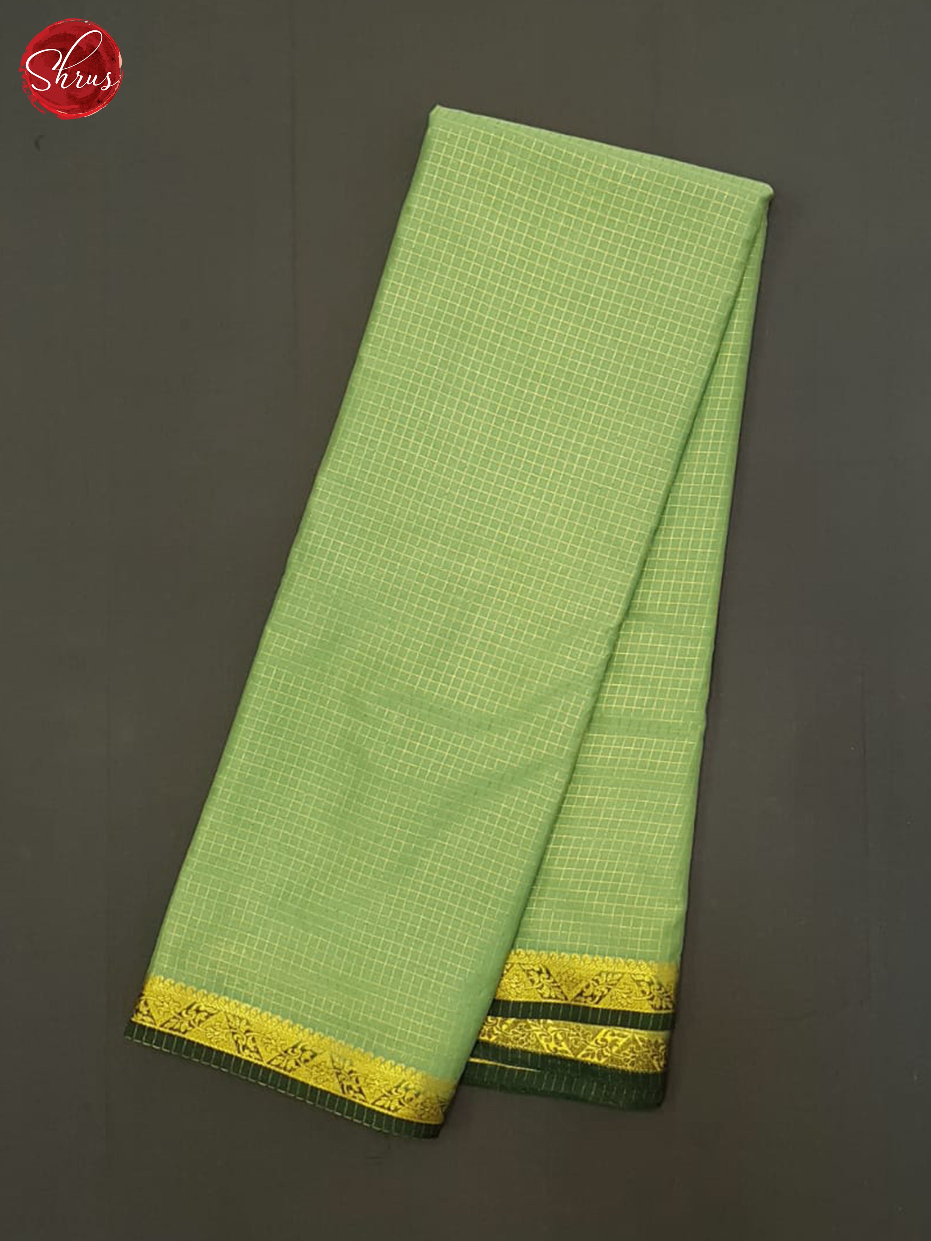 Light Green & Green - Semi Mysoresilk Saree - Shop on ShrusEternity.com