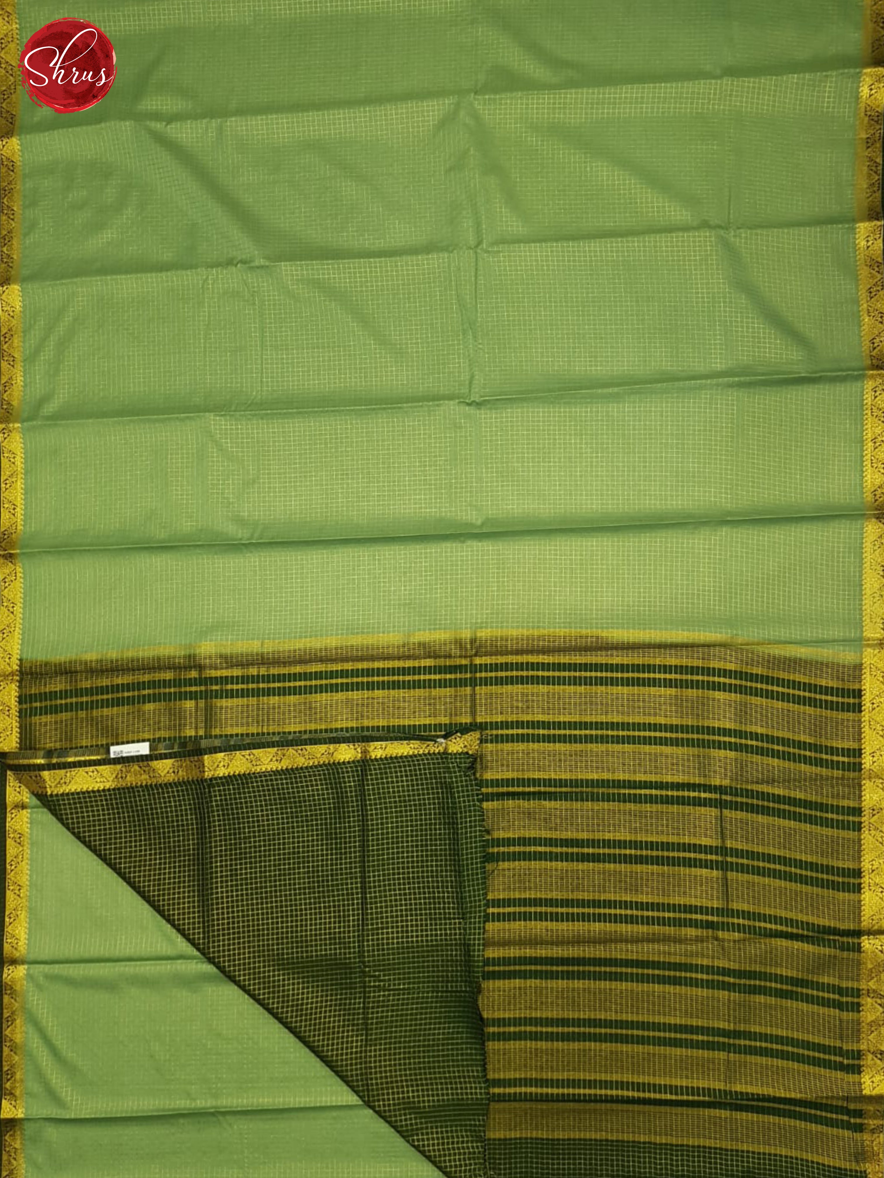 Light Green & Green - Semi Mysoresilk Saree - Shop on ShrusEternity.com