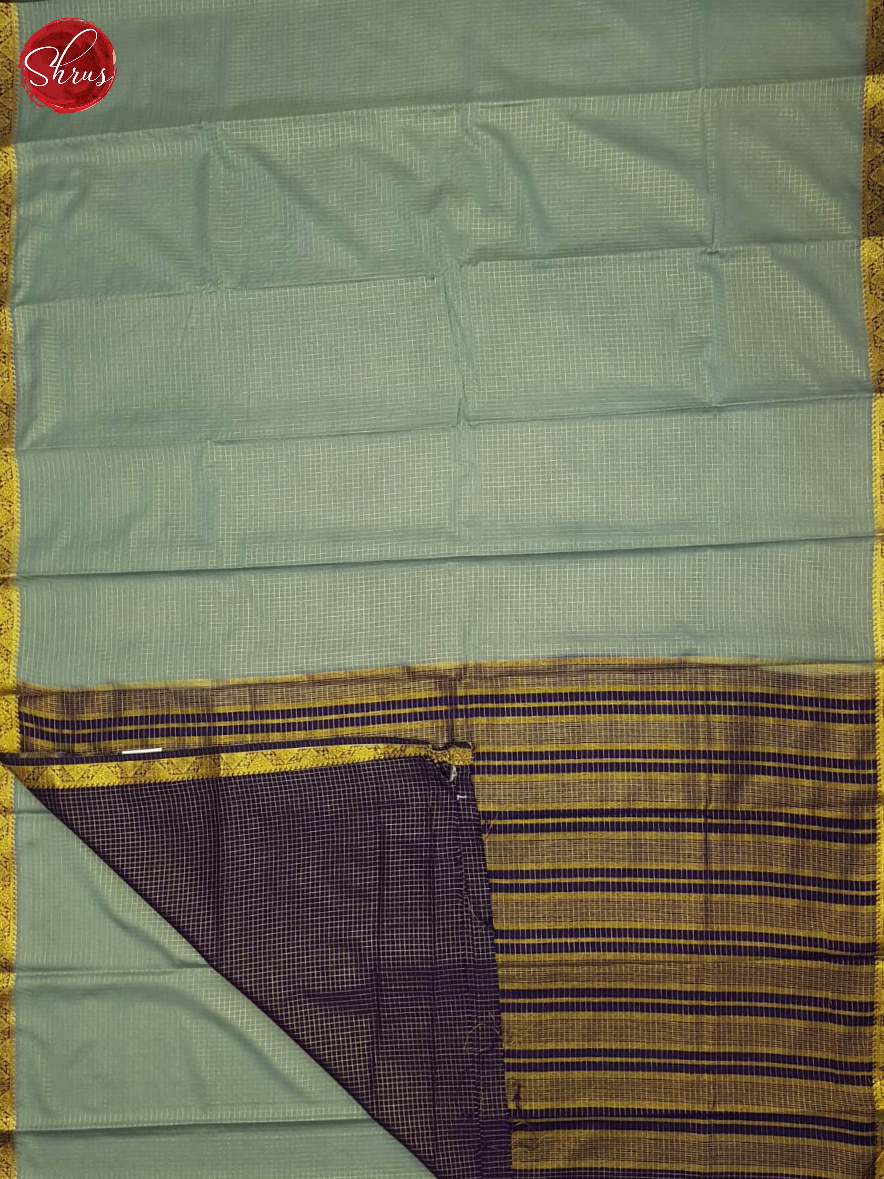 Grey & Blue- Semi Mysoresilk Saree - Shop on ShrusEternity.com