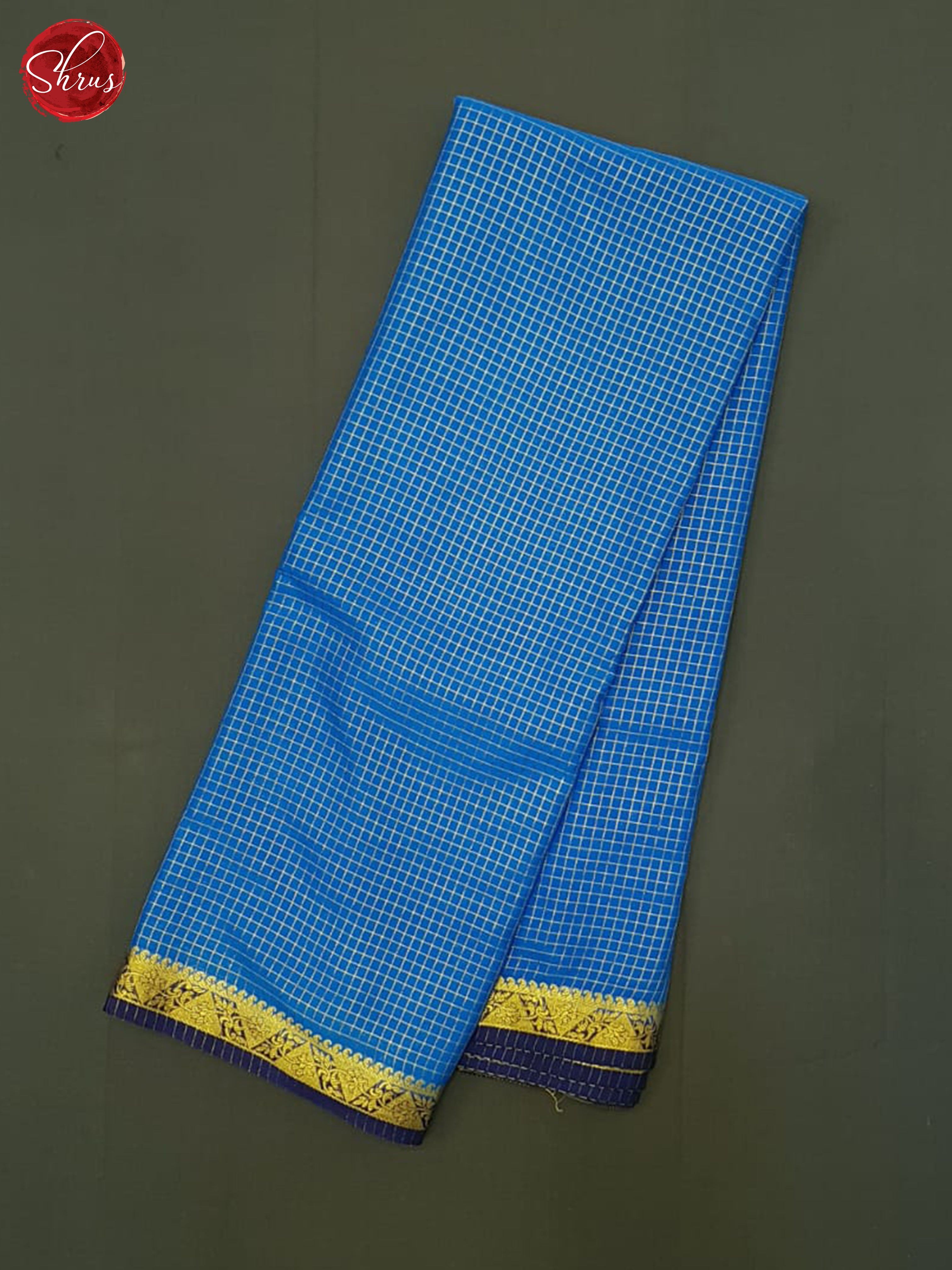 Blue & Navy Blue  - Semi Mysore silk Saree - Shop on ShrusEternity.com