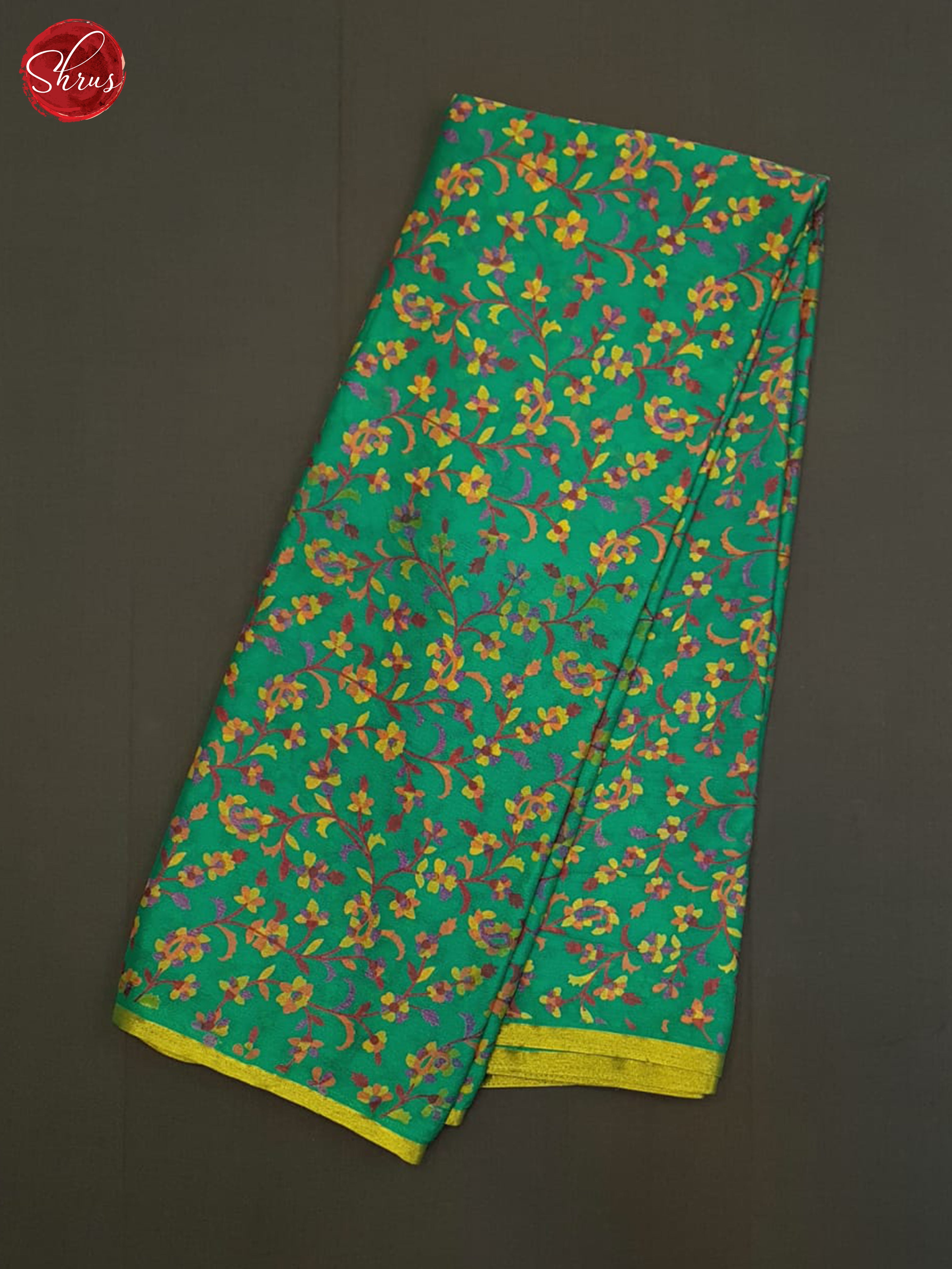 Green(Single tone) - Semi Chiffon Saree - Shop on ShrusEternity.com