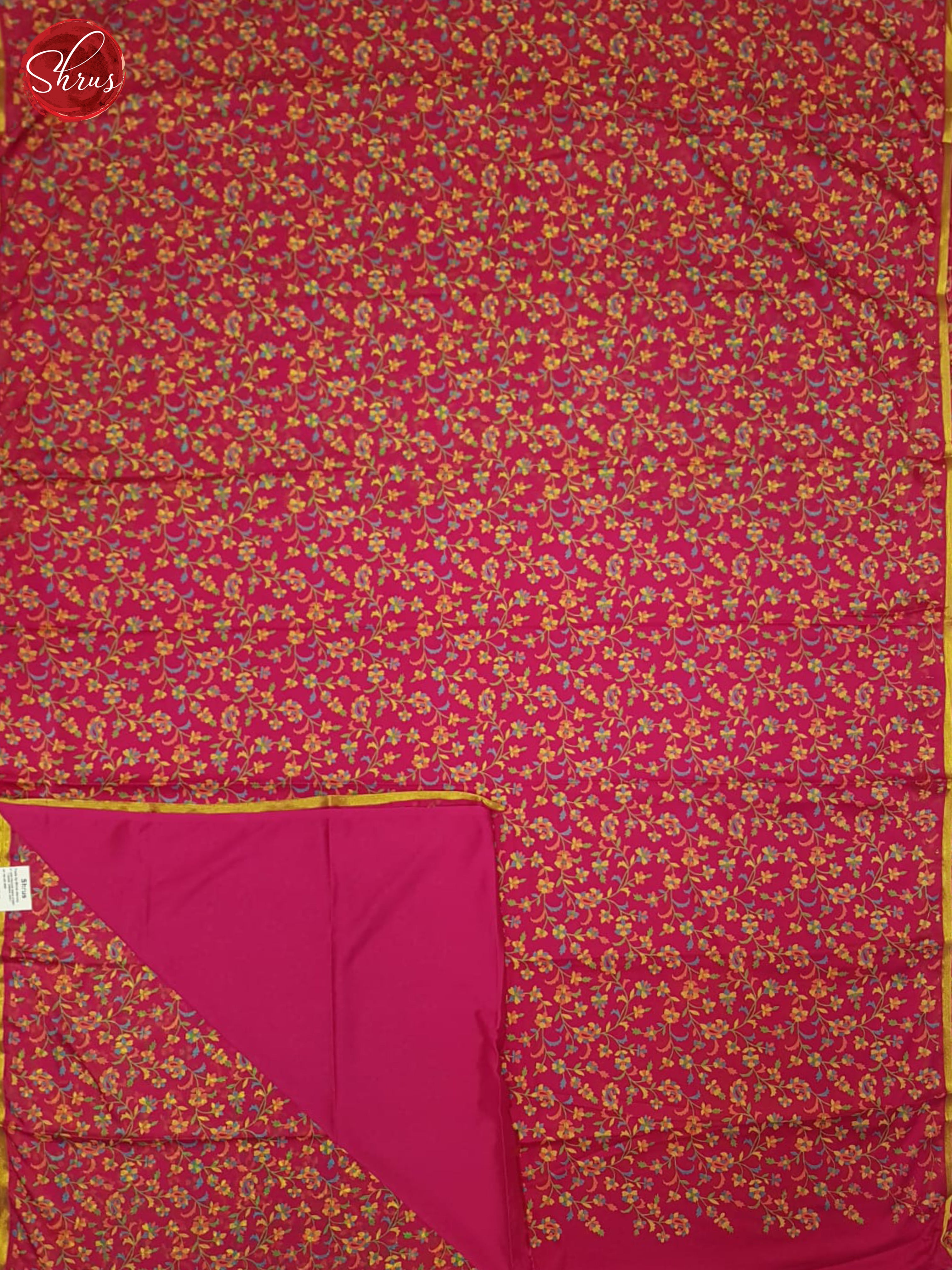 Pink(Single Tone)- Semi Chiffon Saree - Shop on ShrusEternity.com