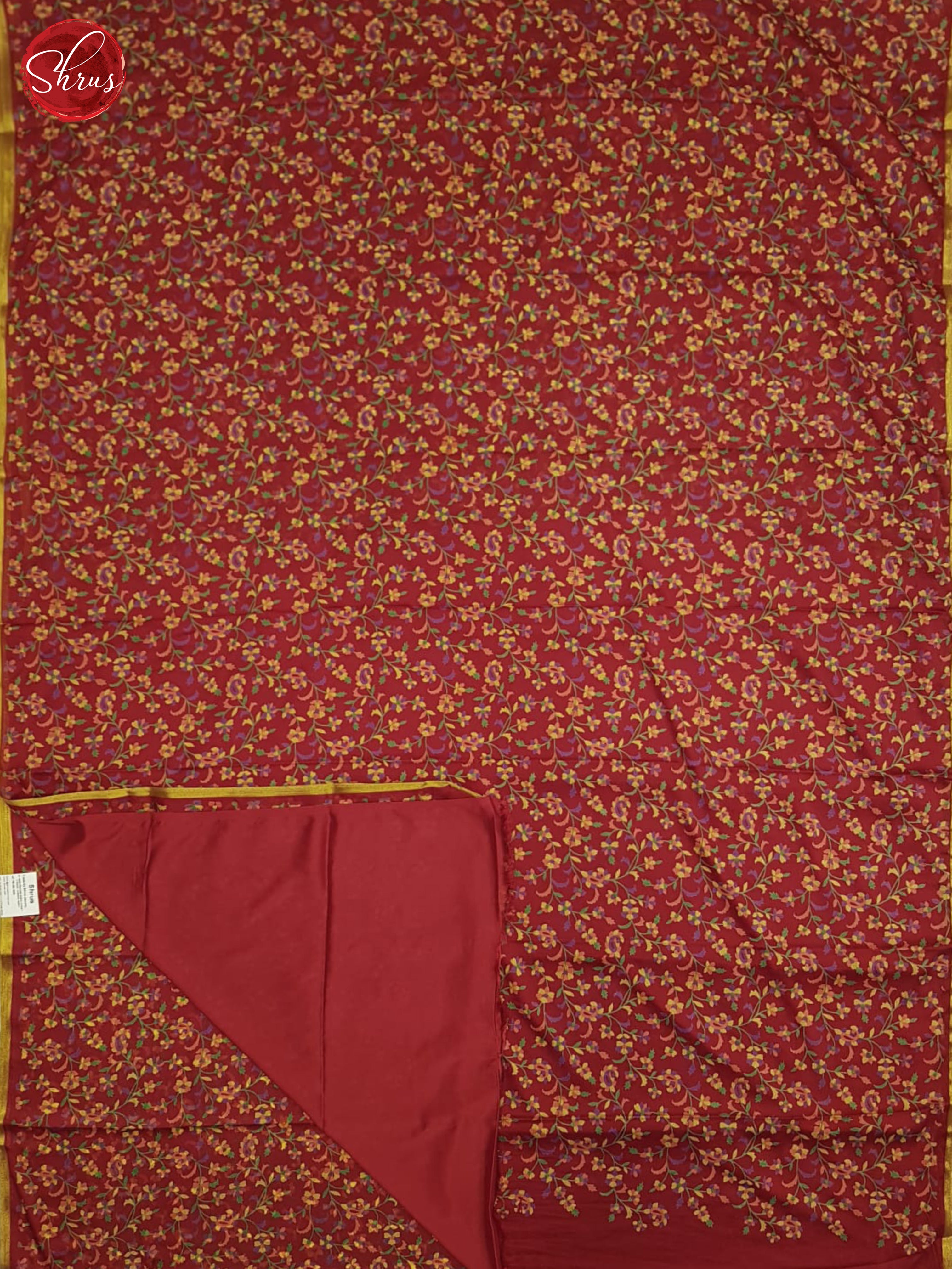 Maroon(Single Tone)- Semi Chiffon Saree - Shop on ShrusEternity.com