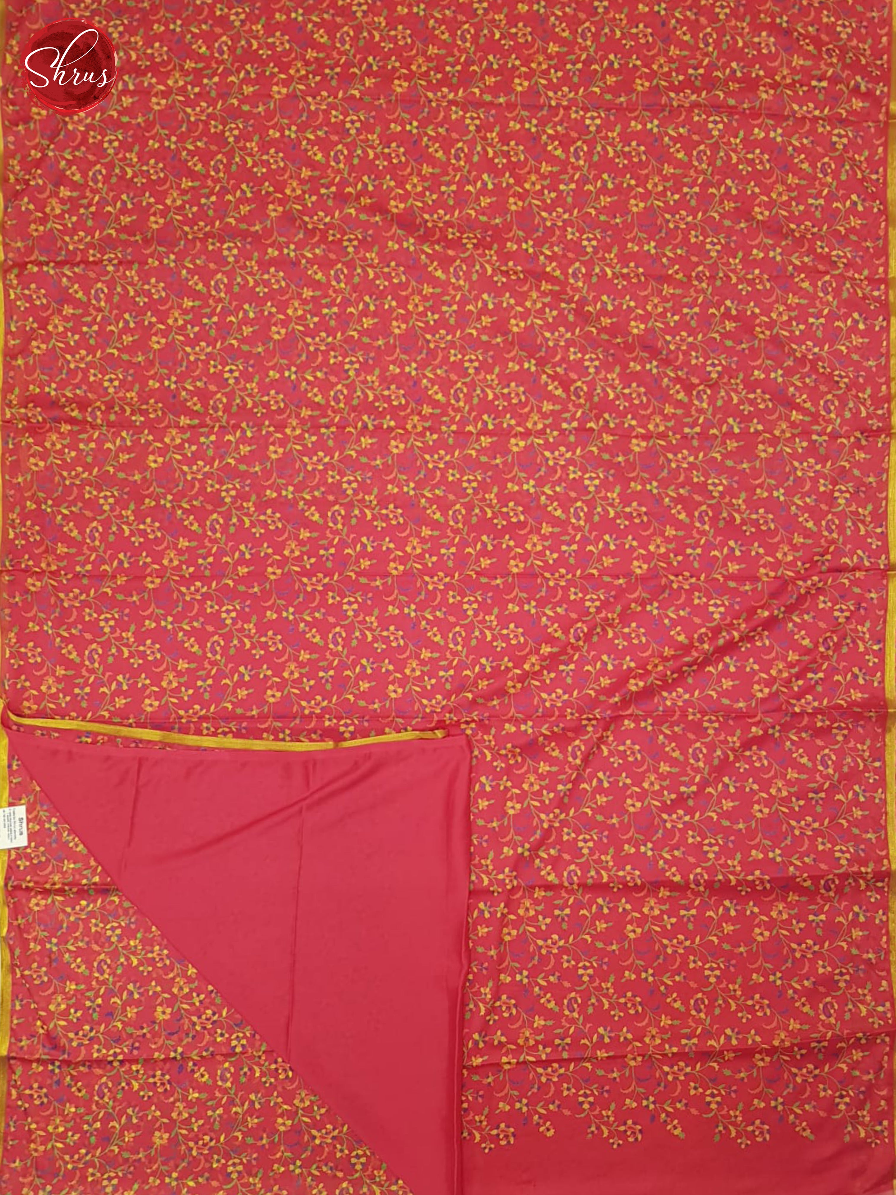 Pink (Single tone) - Semi Chiffon Saree - Shop on ShrusEternity.com