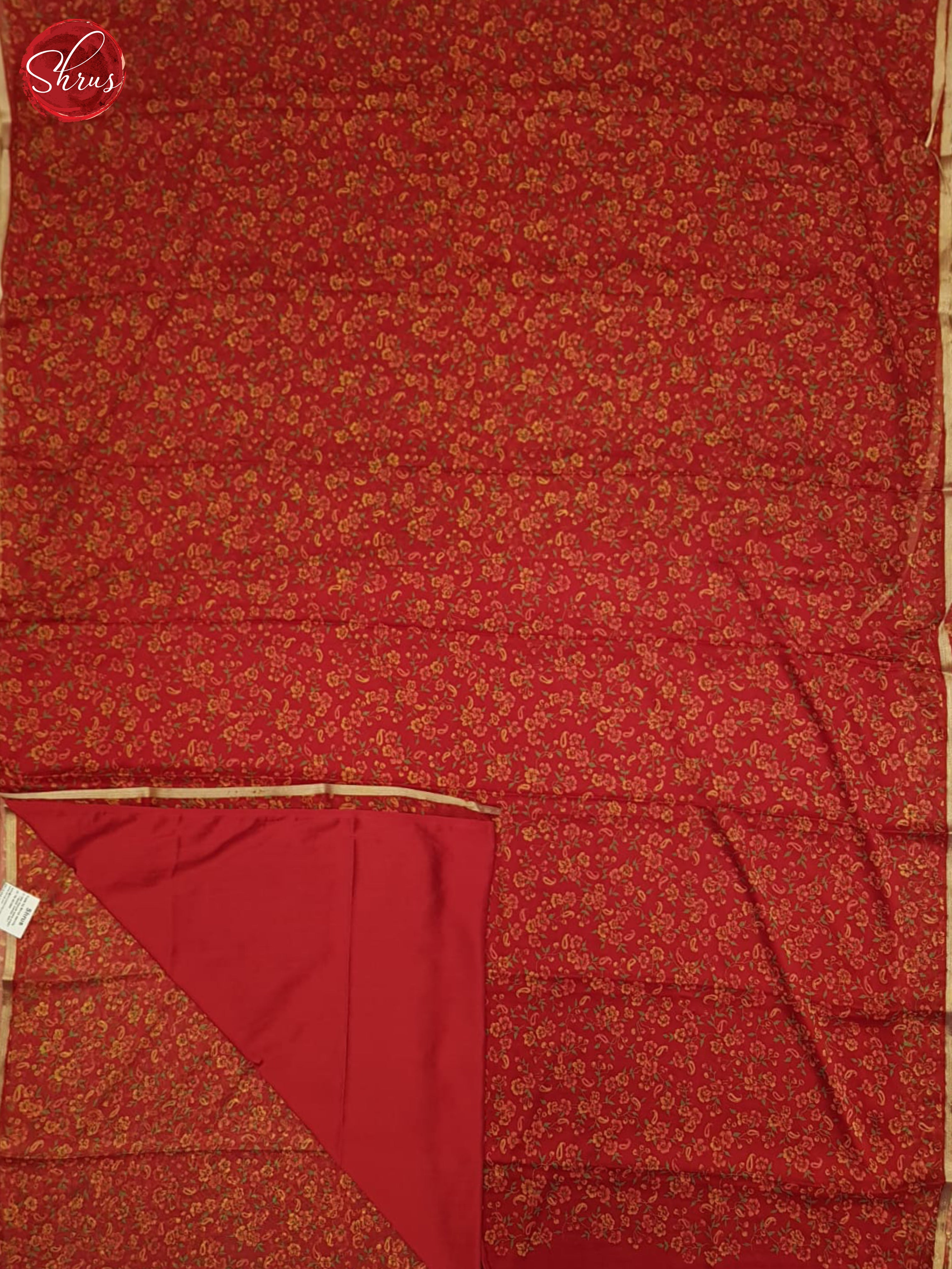 Red(Single tone) - Semi Chiffon Saree - Shop on ShrusEternity.com