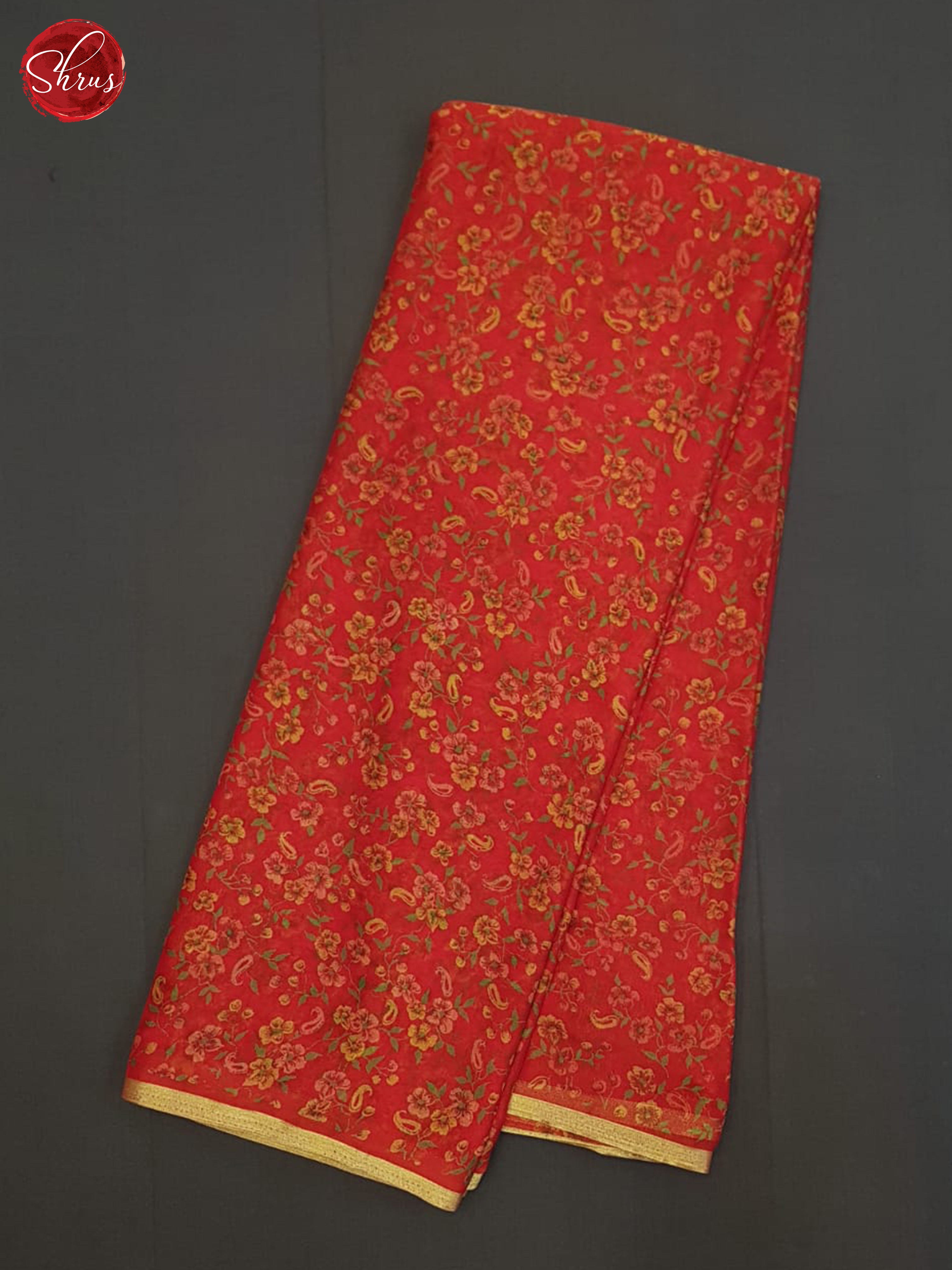 Red(Single Tone)- Semi Chiffon Saree - Shop on ShrusEternity.com