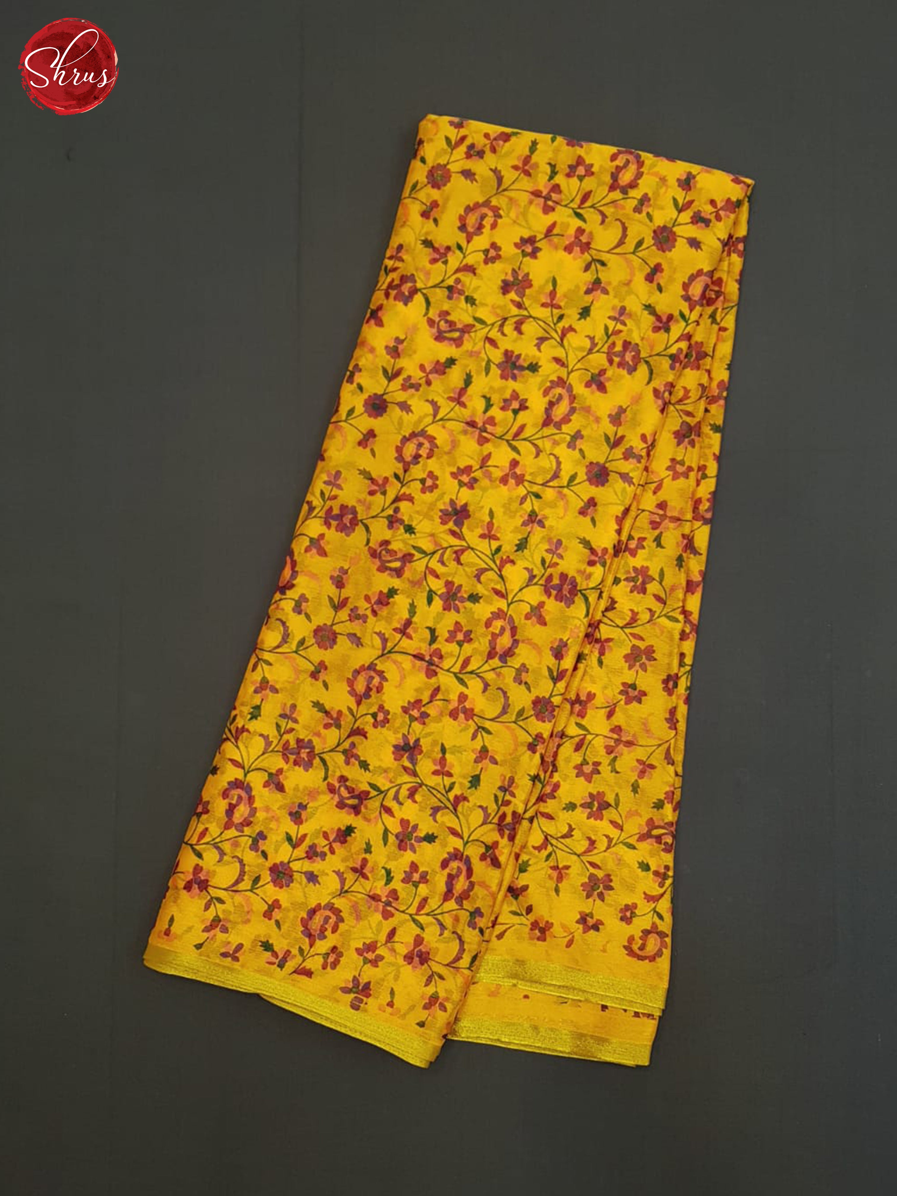 Yellow(Single Tone) - Semi Chiffon Saree - Shop on ShrusEternity.com