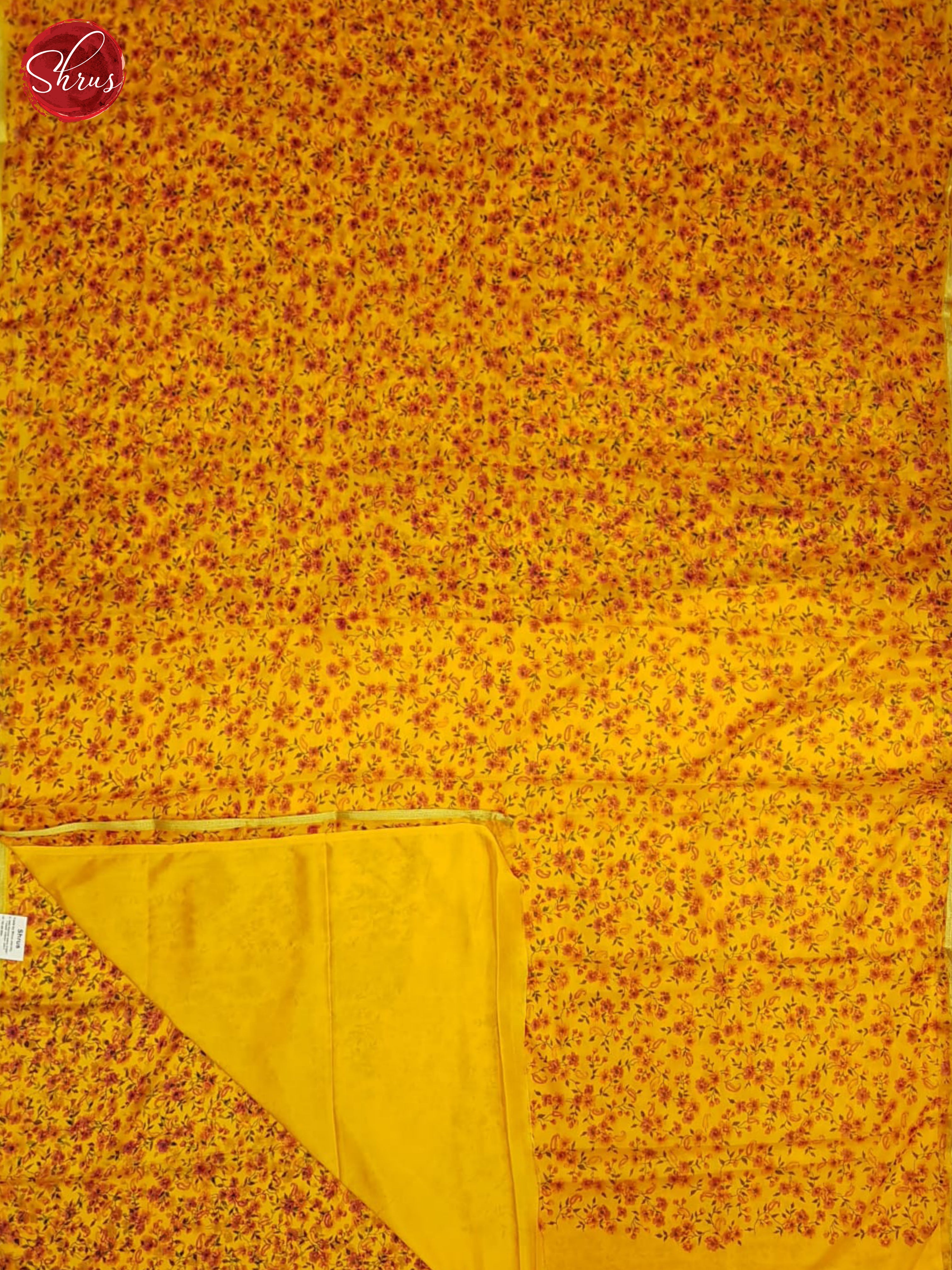 Yellow(Single Tone)- Semi Chiffon Saree - Shop on ShrusEternity.com