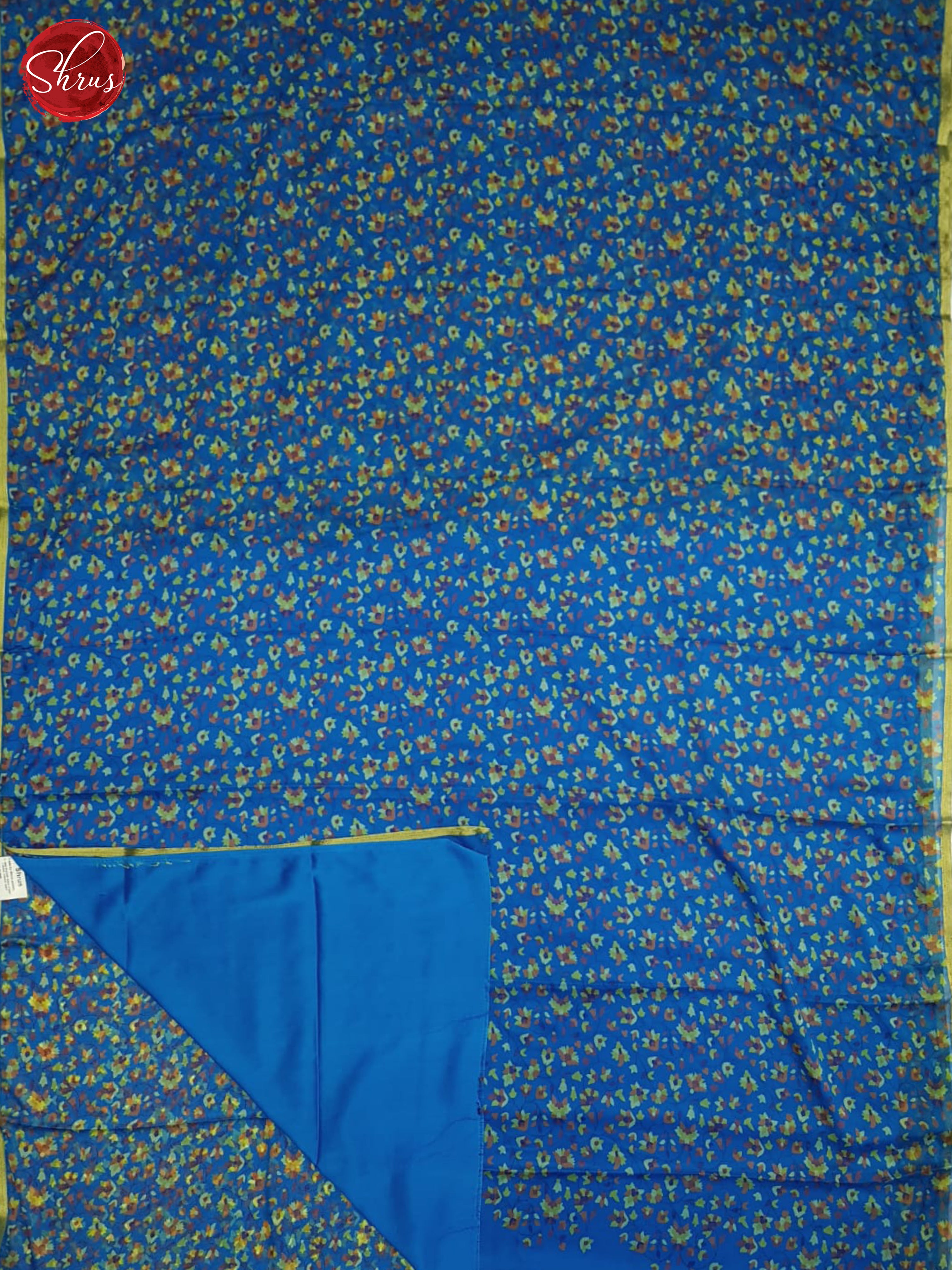 Blue(Single Tone)- Semi Chiffon Saree - Shop on ShrusEternity.com