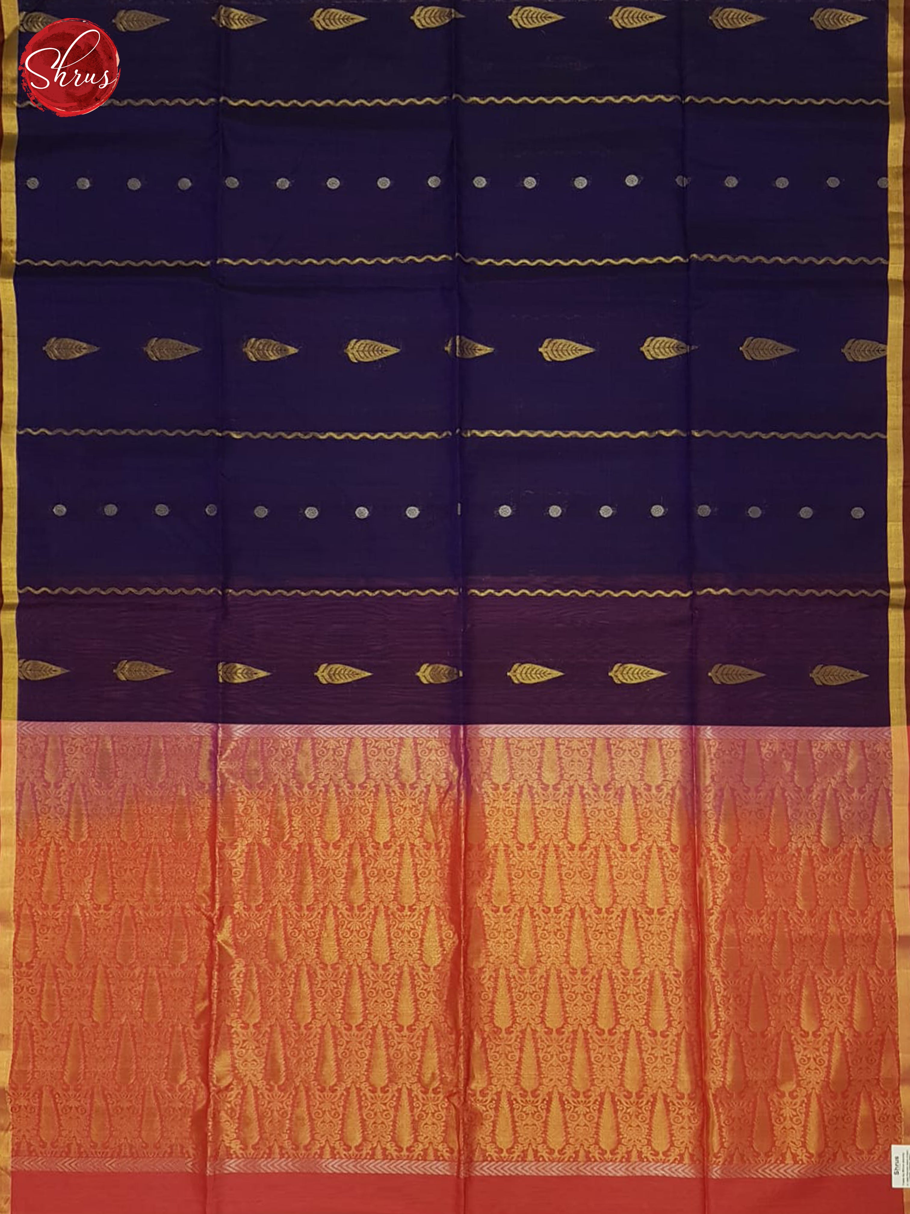 Blue And Pink- Silk Cotton saree - Shop on ShrusEternity.com