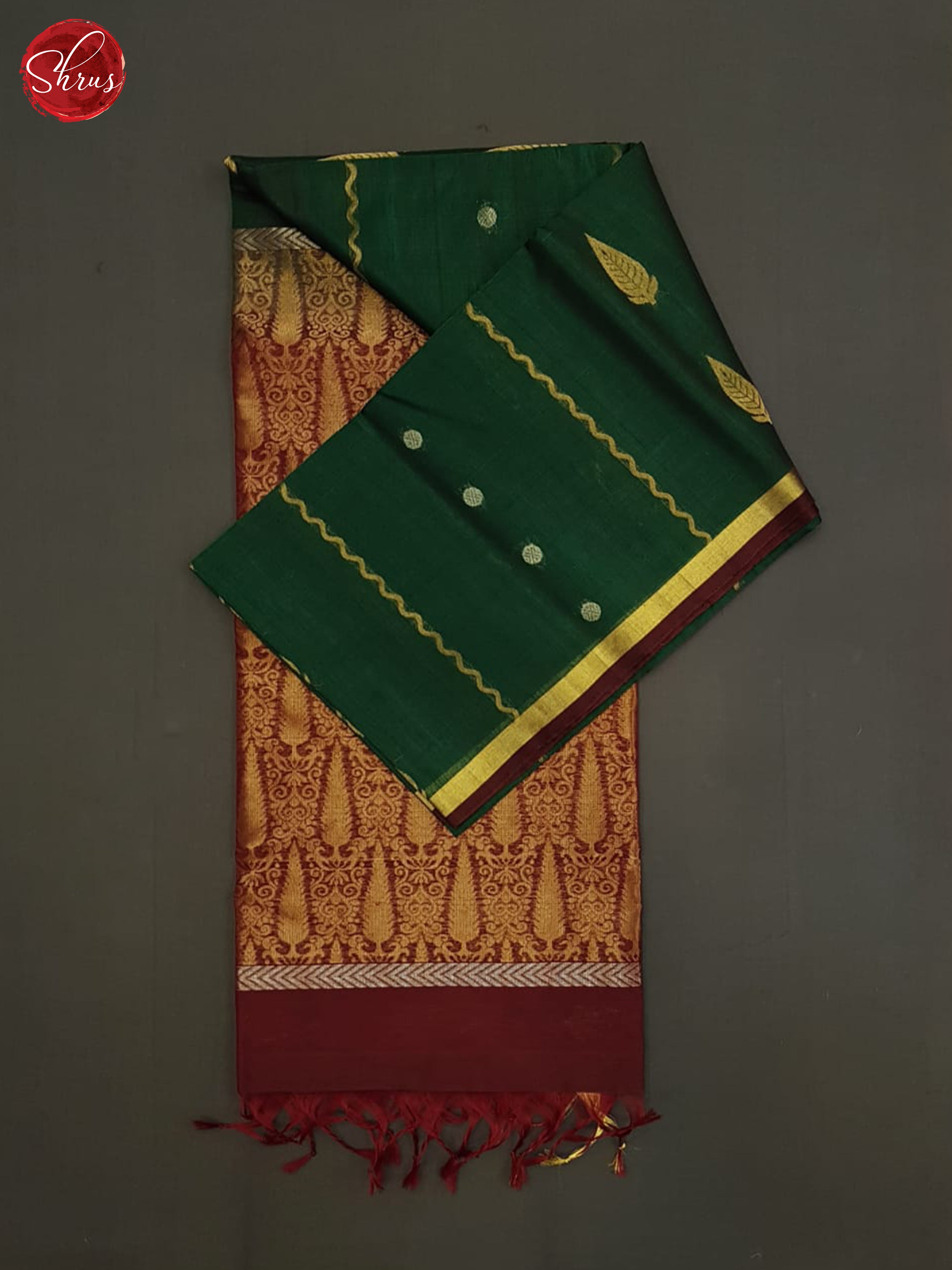 Green And Araku Maroon- Silk Cotton saree - Shop on ShrusEternity.com