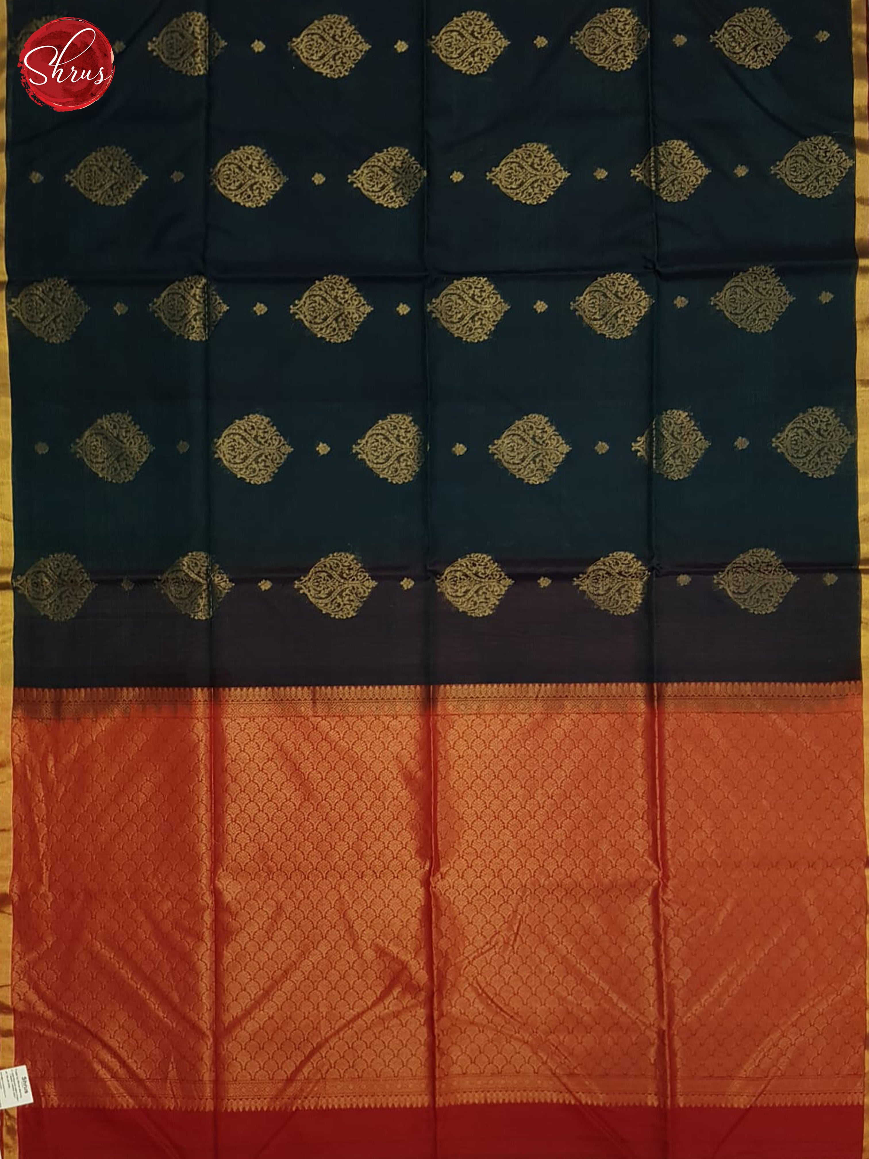 Green And Red- Silk Cotton Saree - Shop on ShrusEternity.com