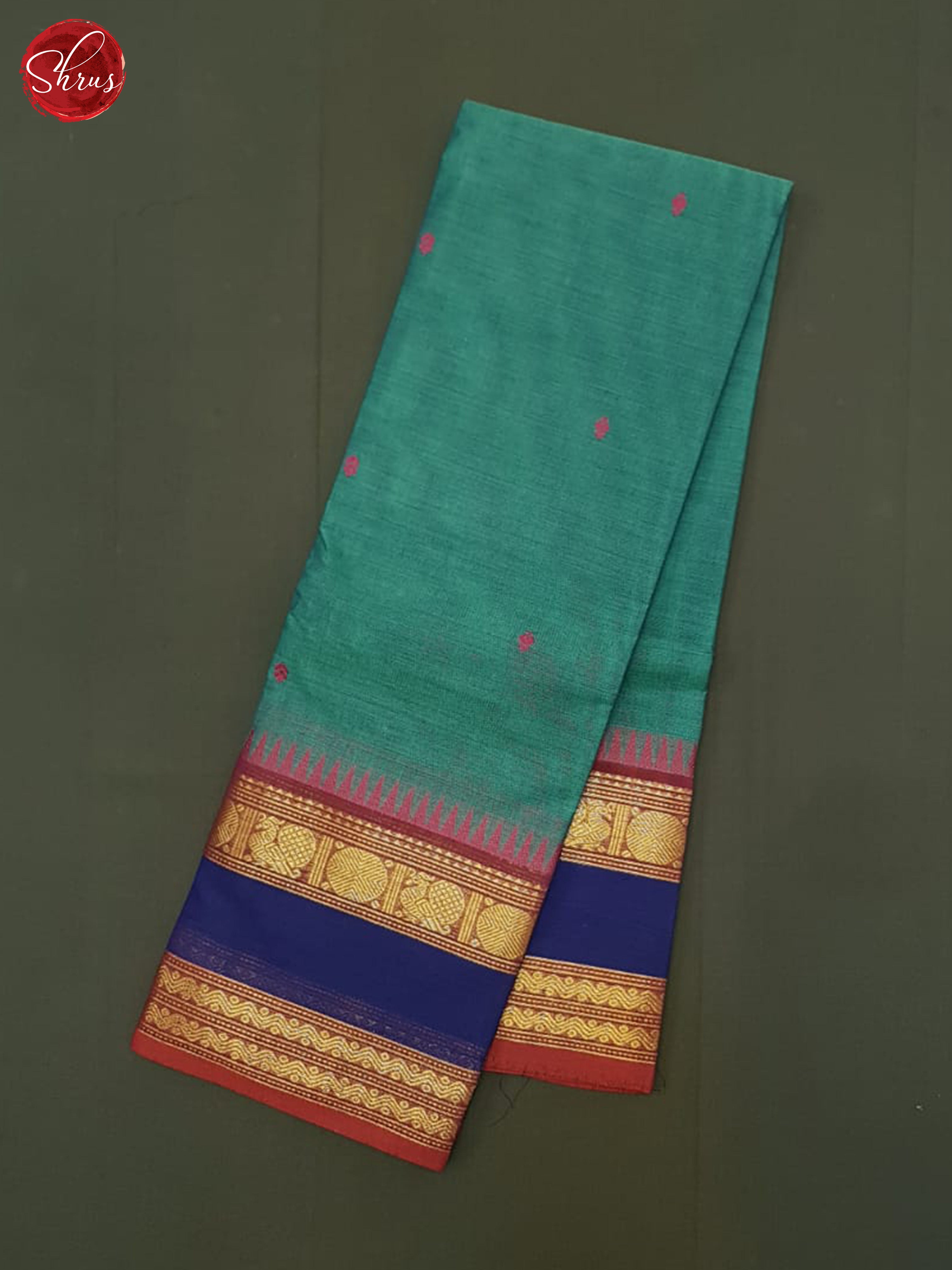 Blue And Pink- Chettinad Cotton Saree - Shop on ShrusEternity.com