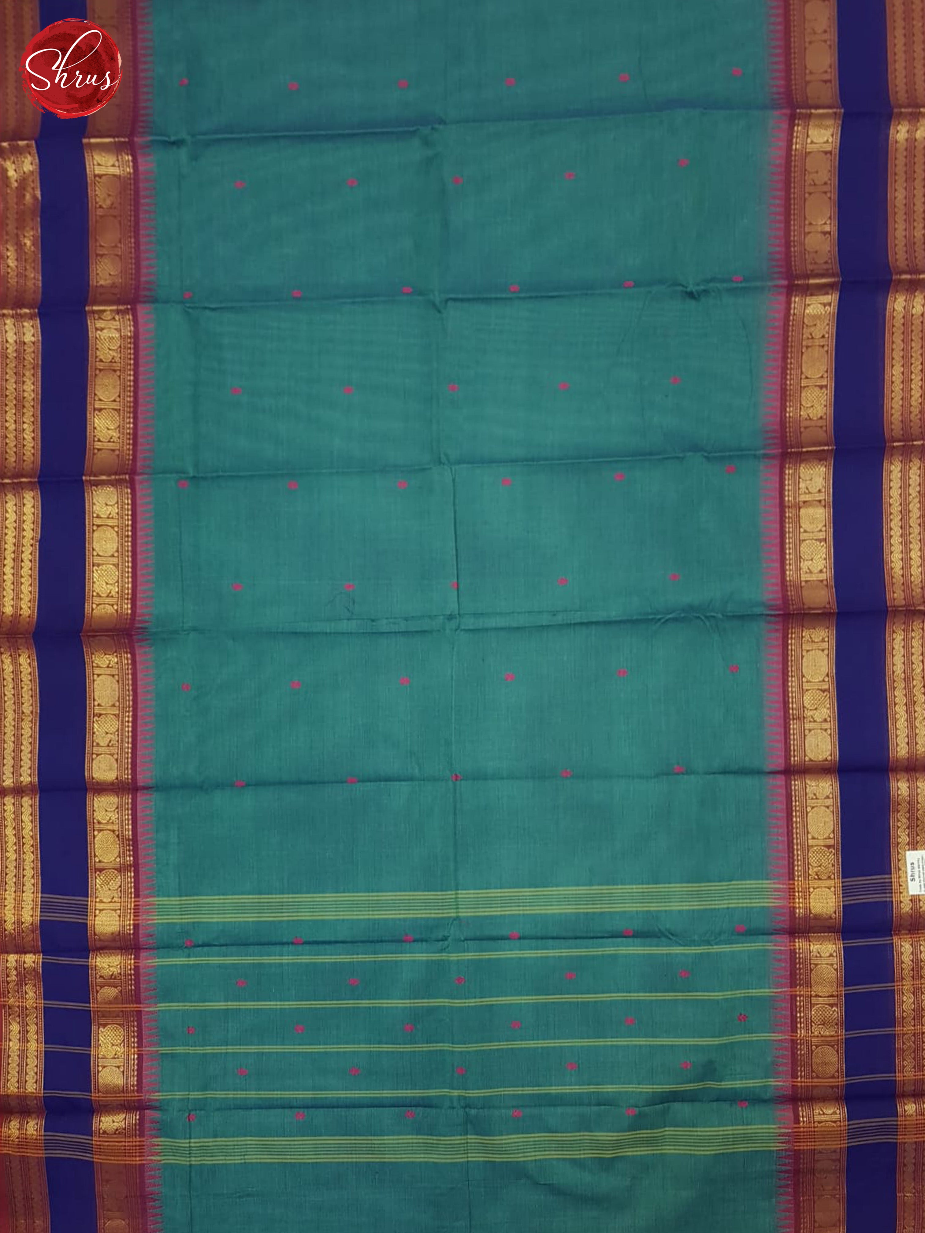 Blue And Pink- Chettinad Cotton Saree - Shop on ShrusEternity.com