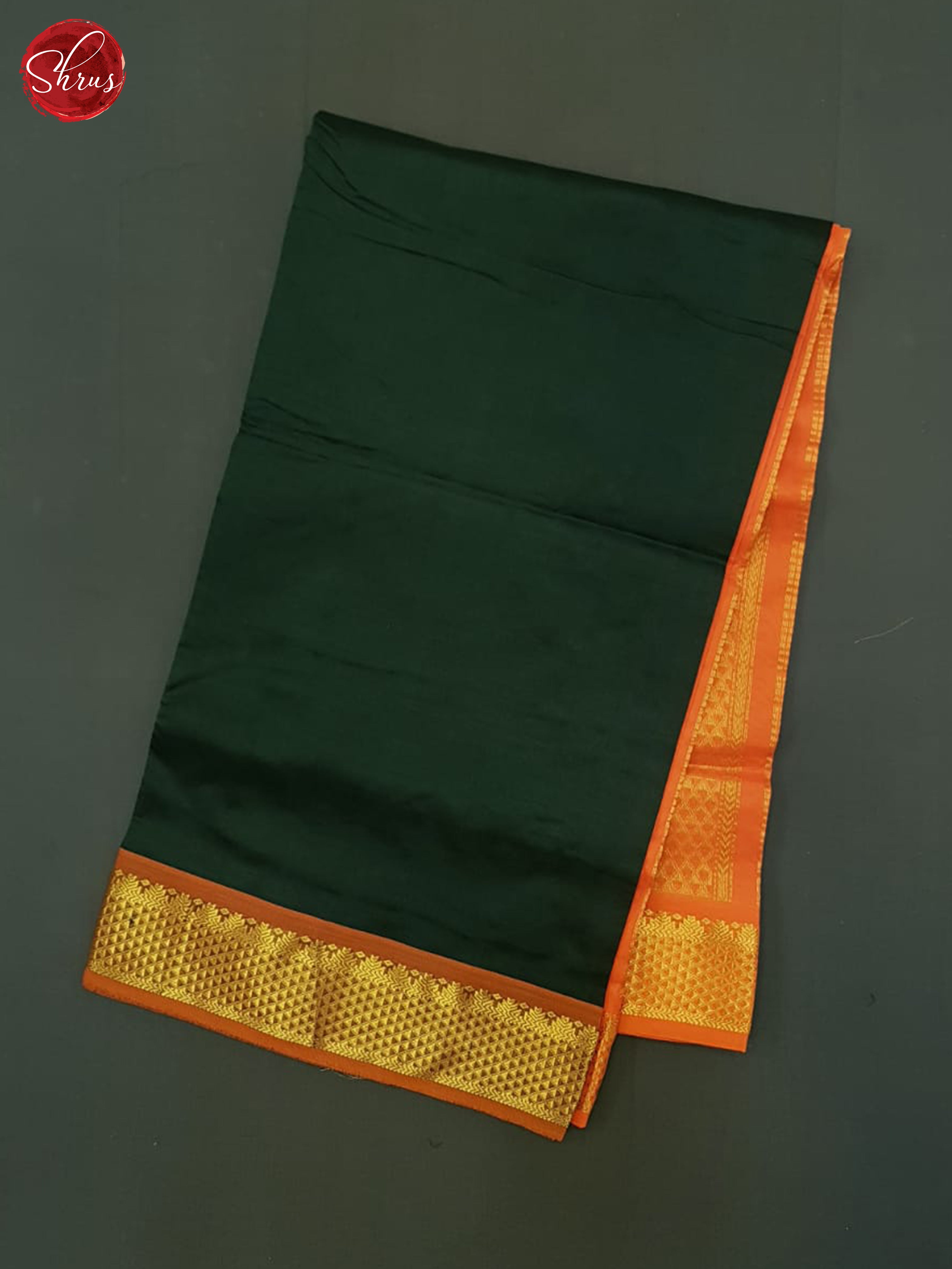 Green And Orange- Silk Cotton Half-pure Saree - Shop on ShrusEternity.com