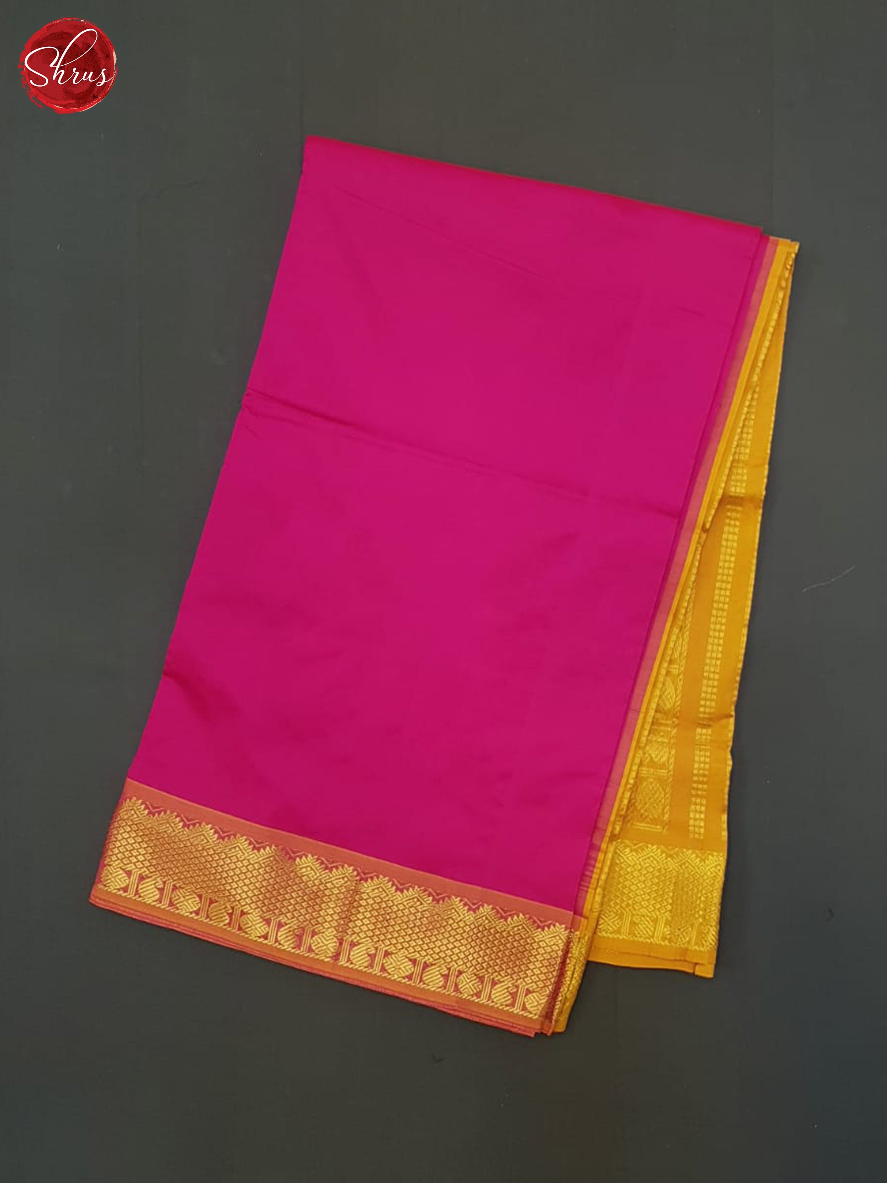 Pink And Mustard- Silk Cotton Half-pure Saree - Shop on ShrusEternity.com