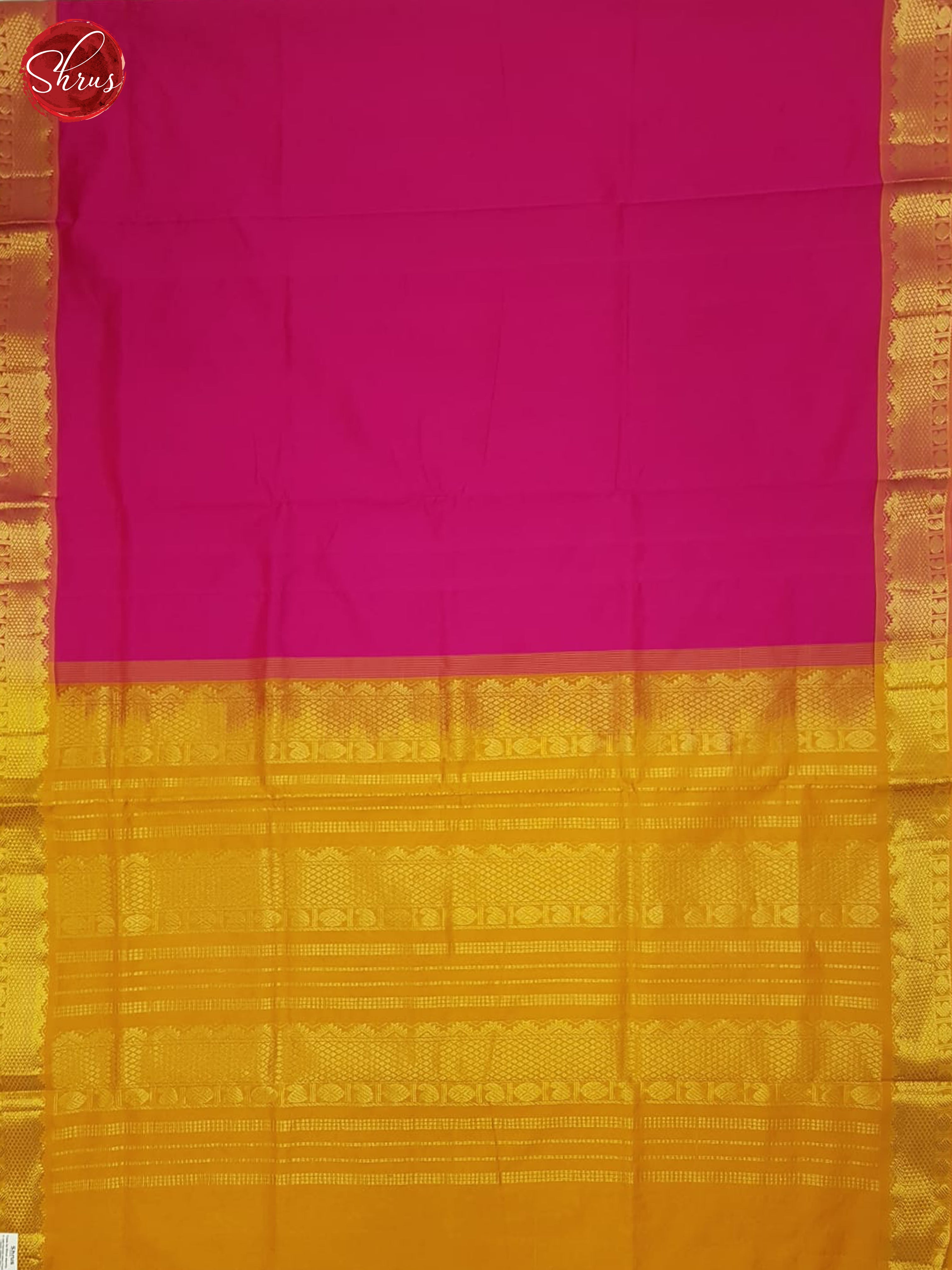 Pink And Mustard- Silk Cotton Half-pure Saree - Shop on ShrusEternity.com