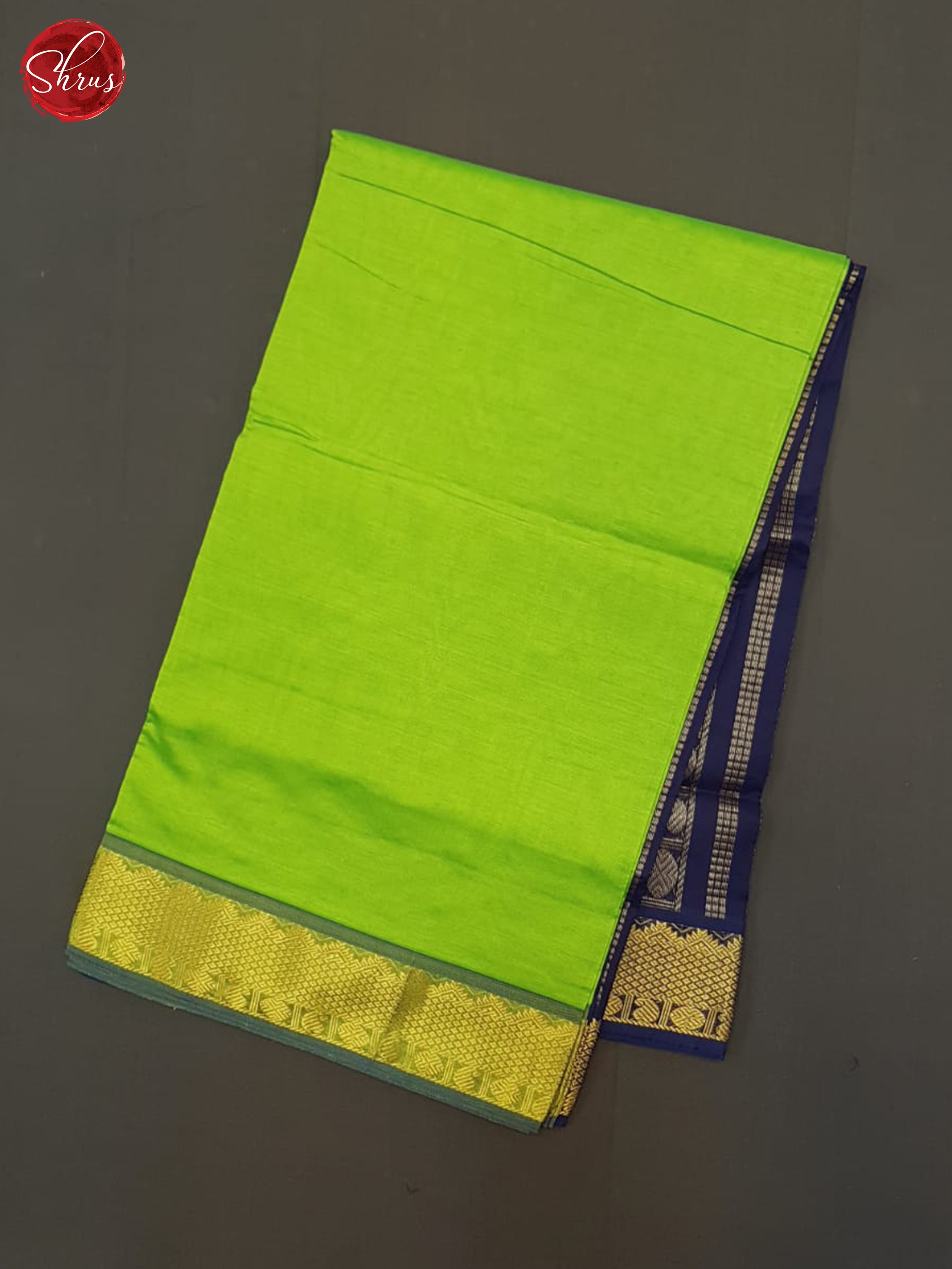 Green And Blue- Silk Cotton half-pure Saree - Shop on ShrusEternity.com