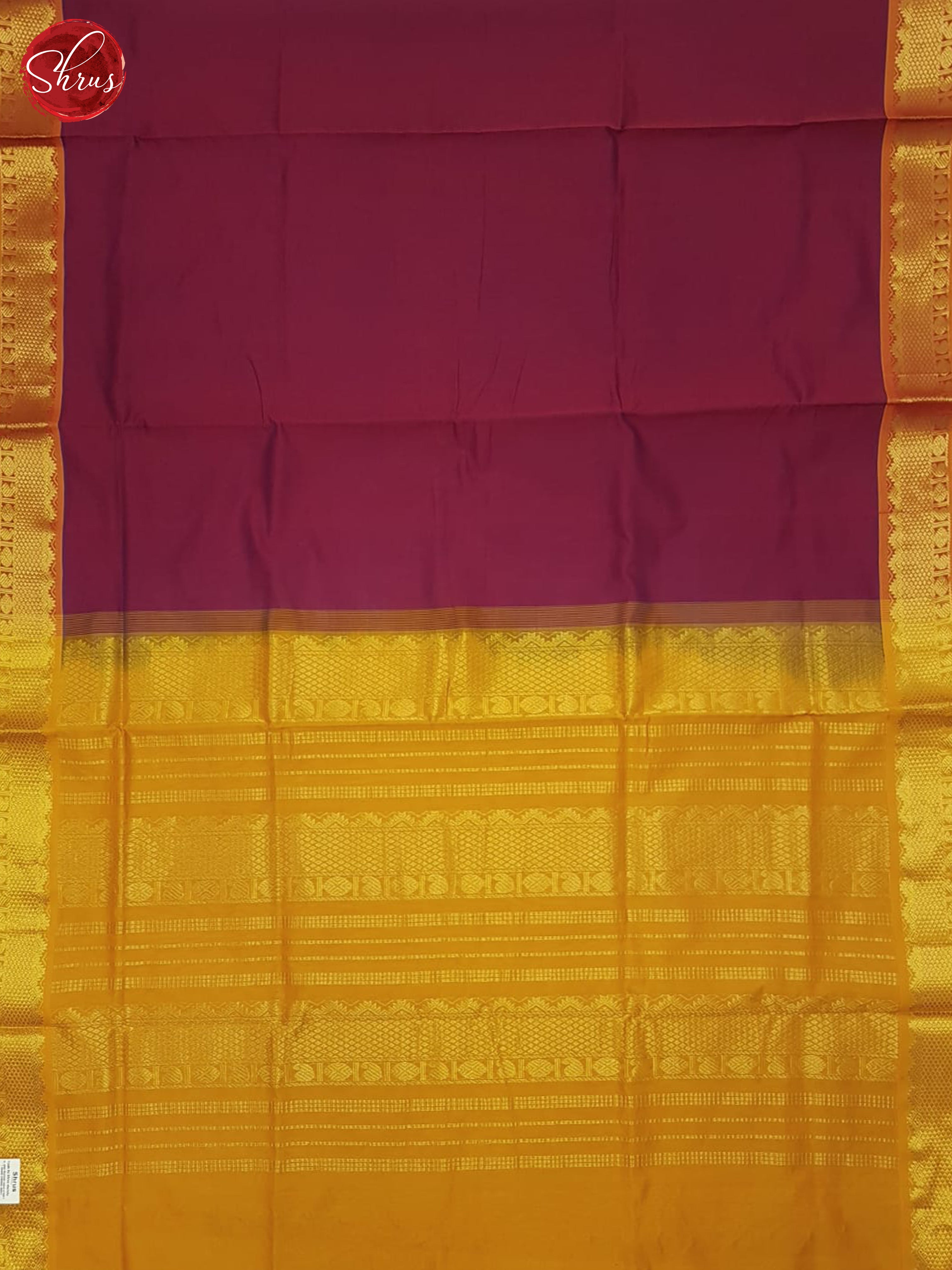 Maroon And Mustard- Silk Cotton Half-pure Saree - Shop on ShrusEternity.com