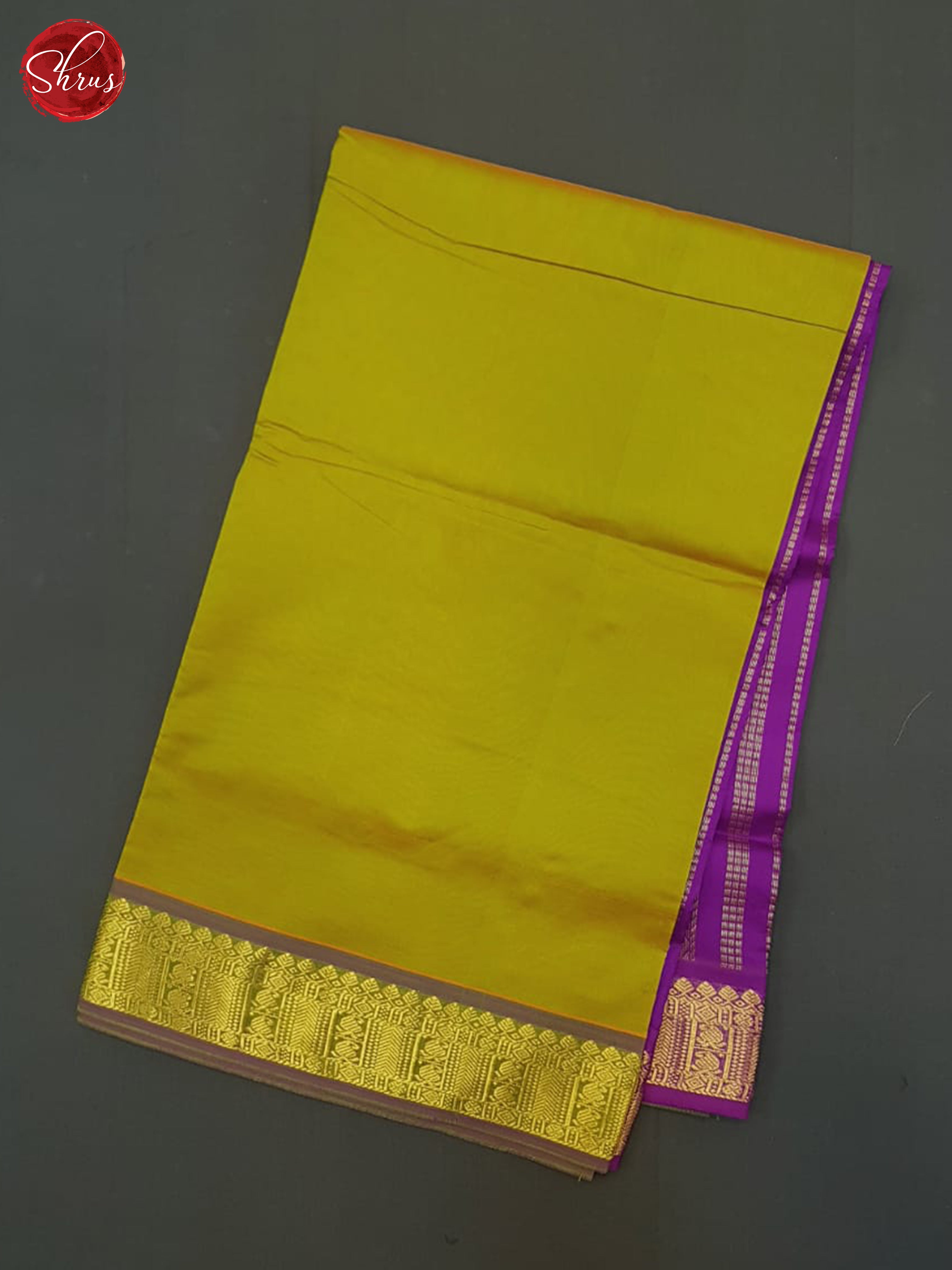 Green And Purple- Silk Cotton Half-pure Saree - Shop on ShrusEternity.com