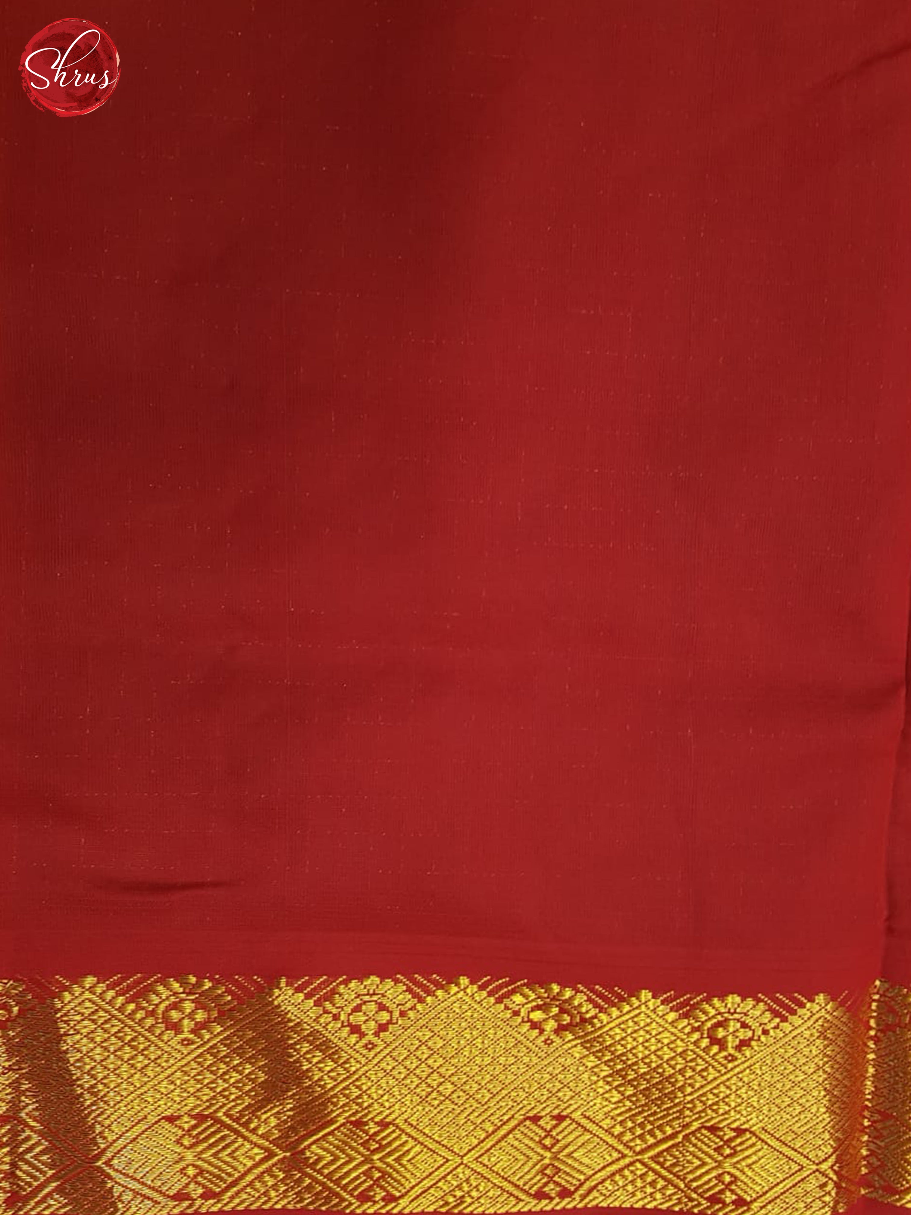 German Blue And Red- Silk Cotton Half-pure Saree - Shop on ShrusEternity.com