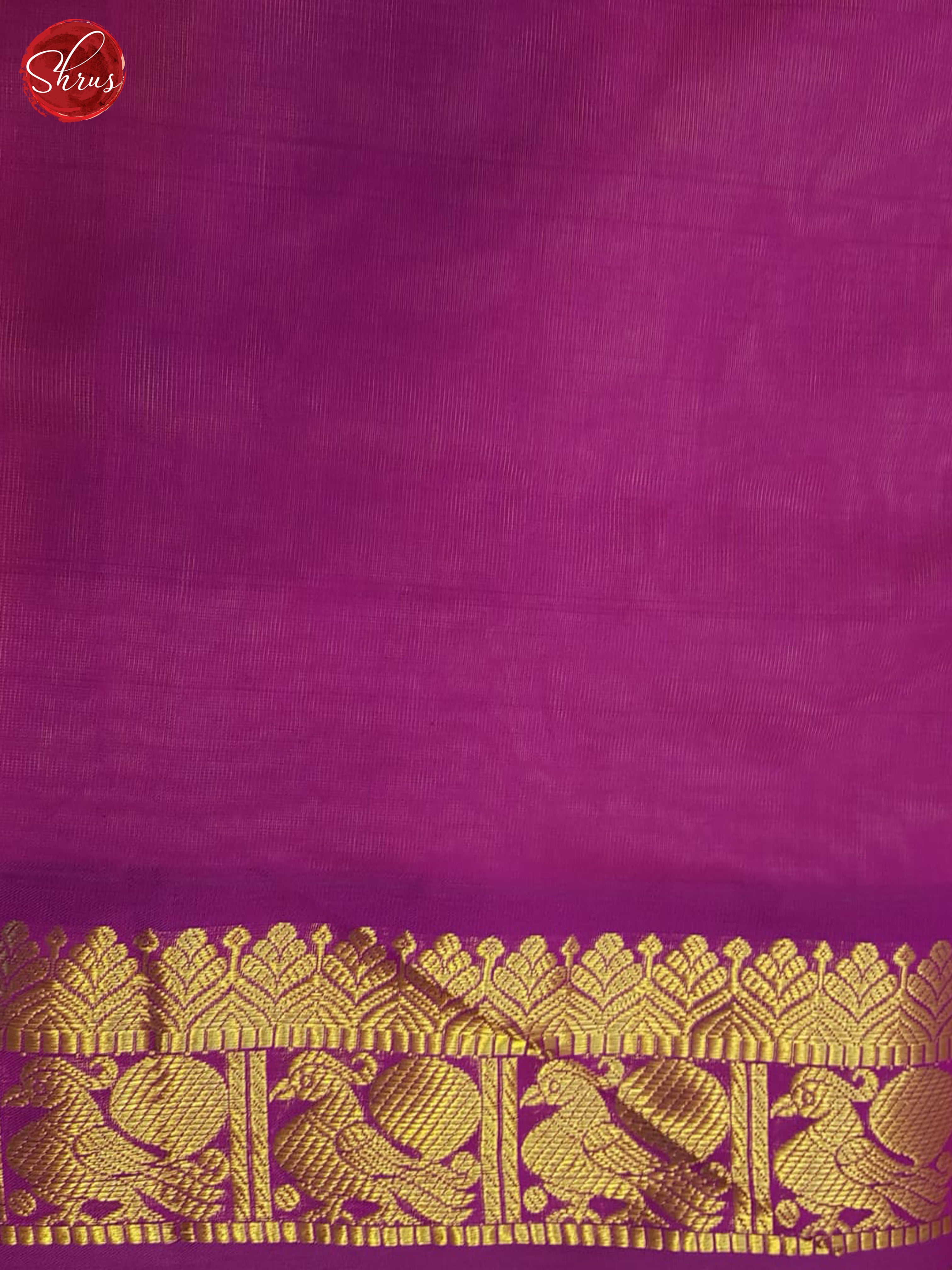 Yellow And Purple- Silk Cotton Half-pure Saree - Shop on ShrusEternity.com