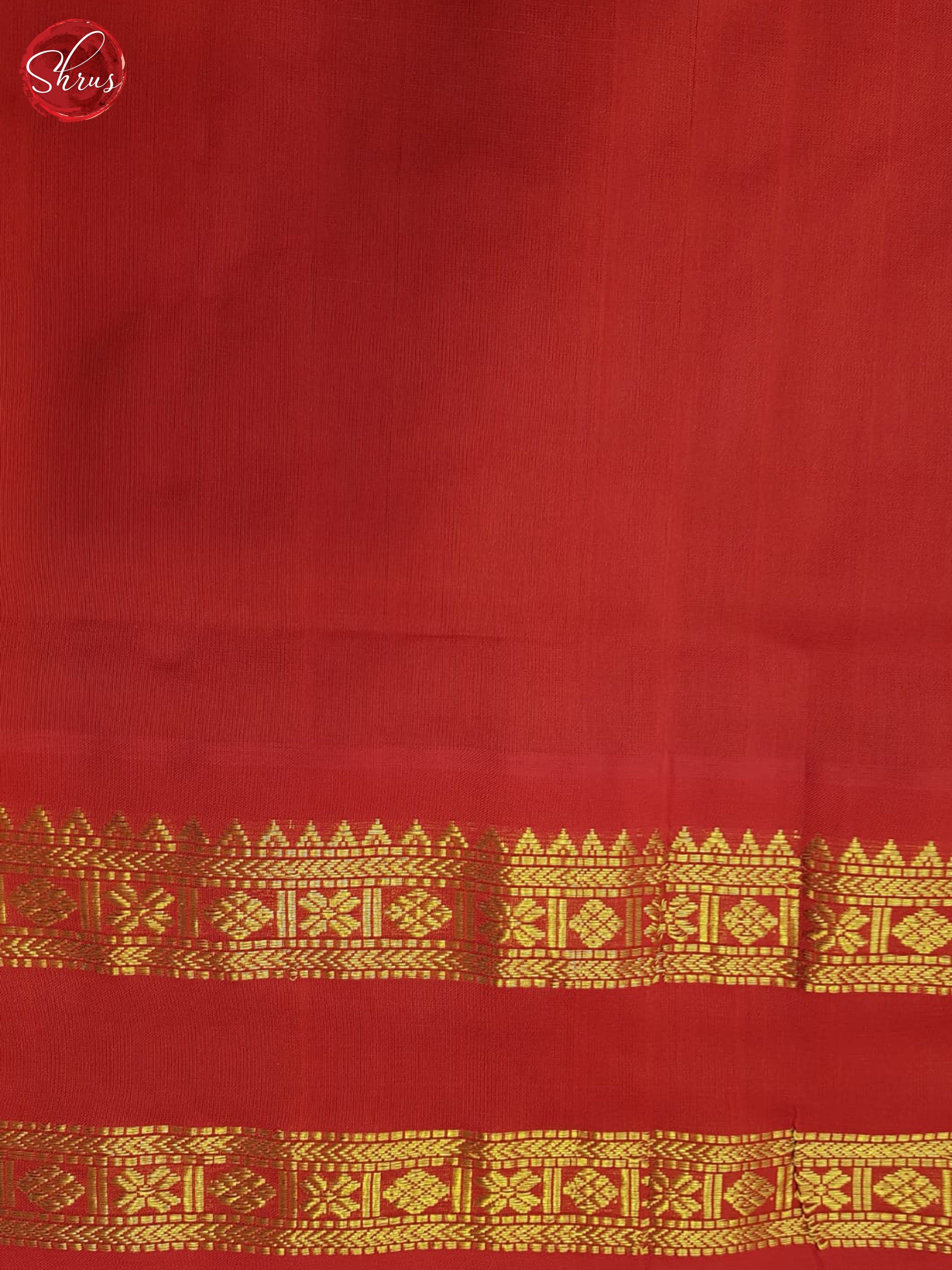 Blue And Red- Silk Cotton Half-pure Saree - Shop on ShrusEternity.com