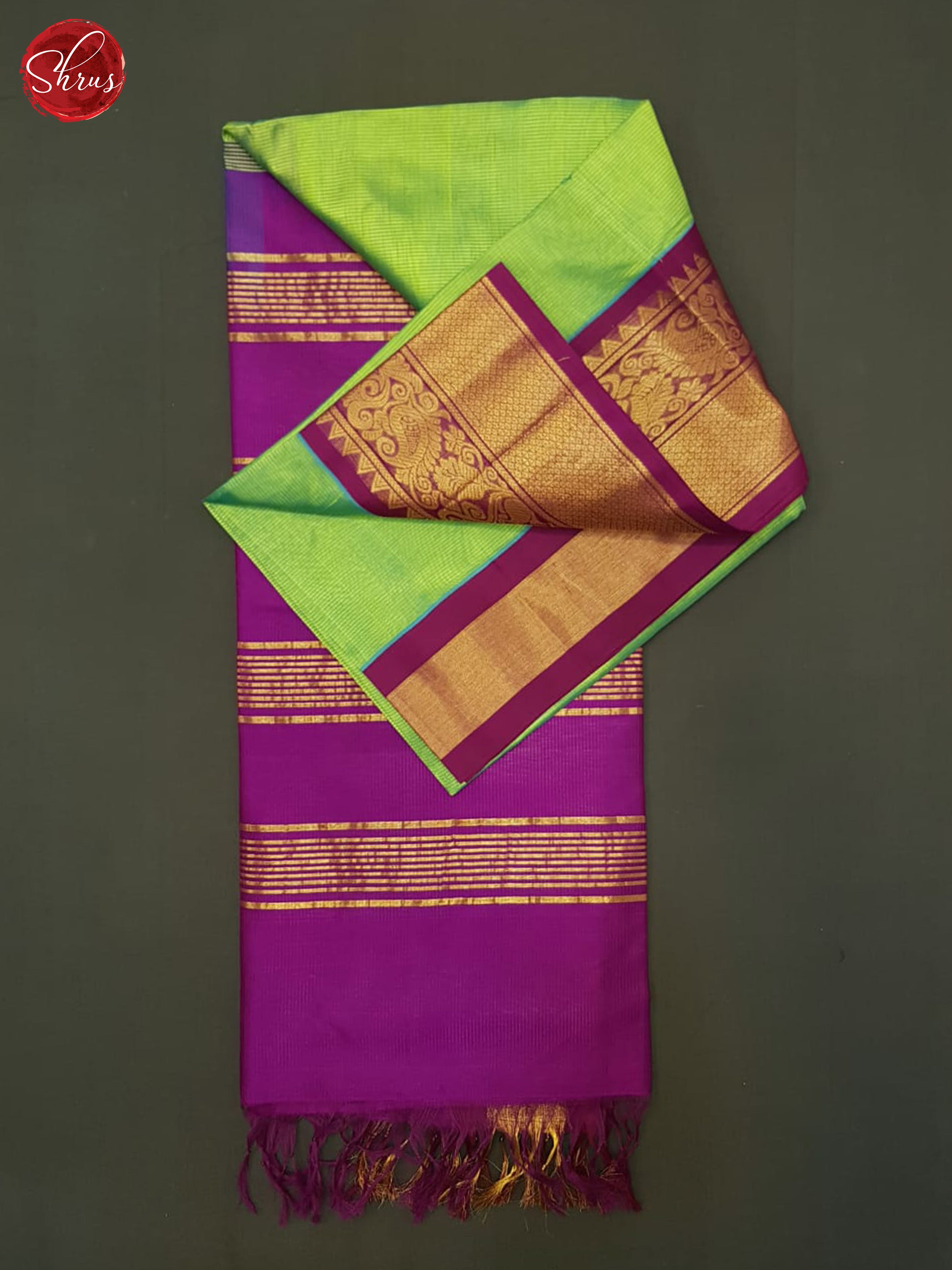 Green And Vadamalli- Silk Cotton Saree - Shop on ShrusEternity.com