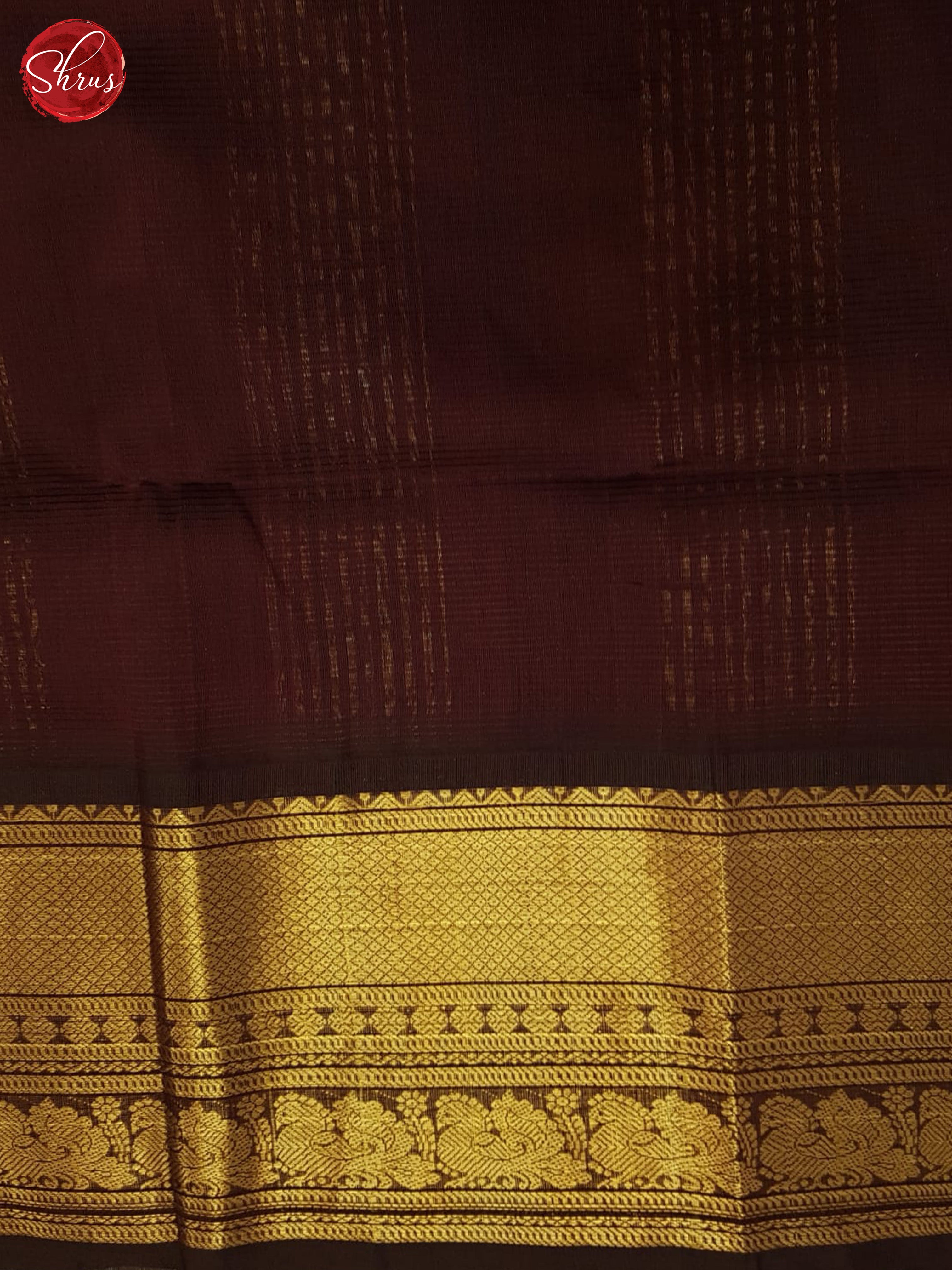 Cream And Brown- Silk Cotton Saree - Shop on ShrusEternity.com