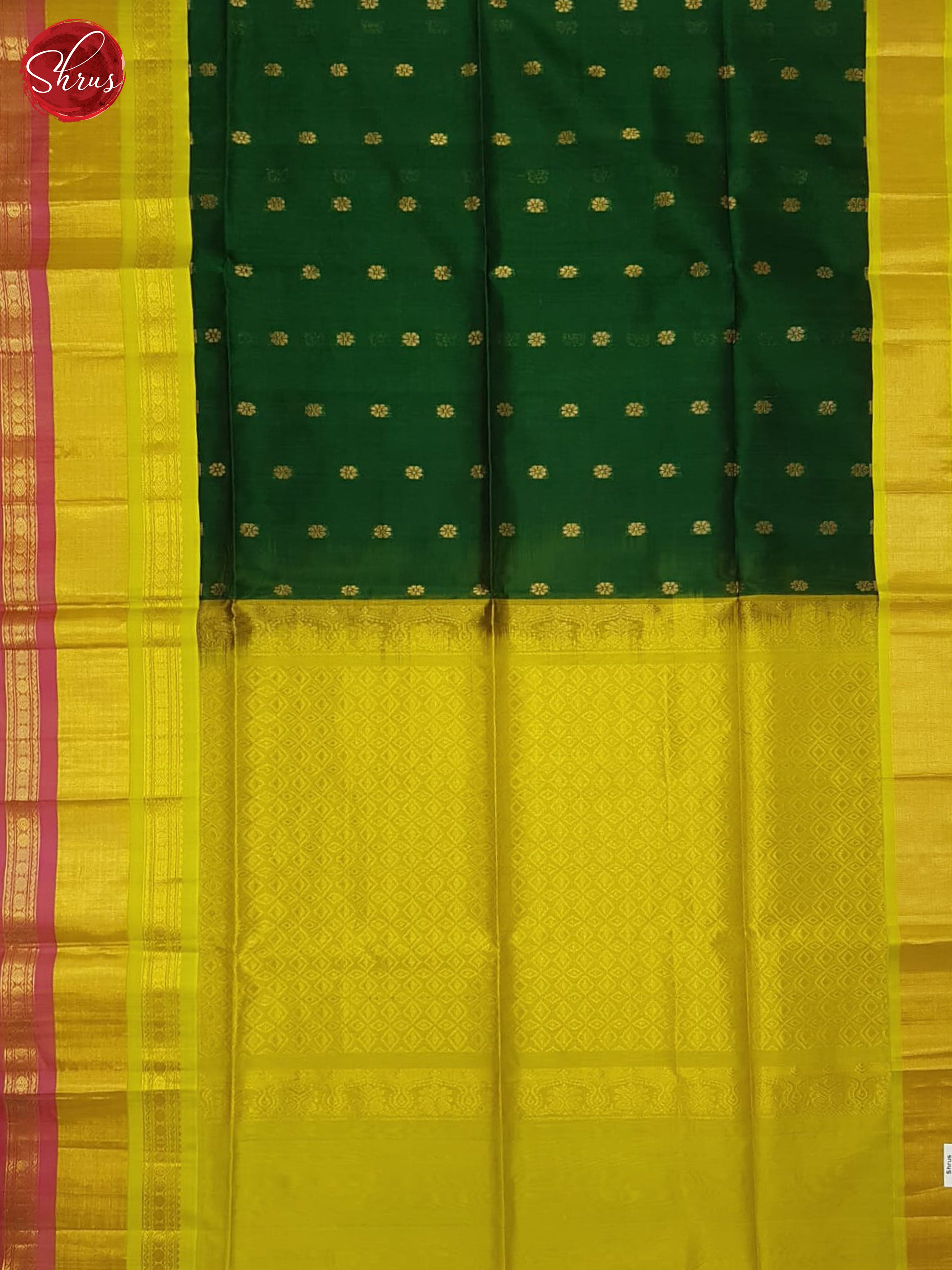 Green And Mathulir Green- Silk Cotton Saree - Shop on ShrusEternity.com