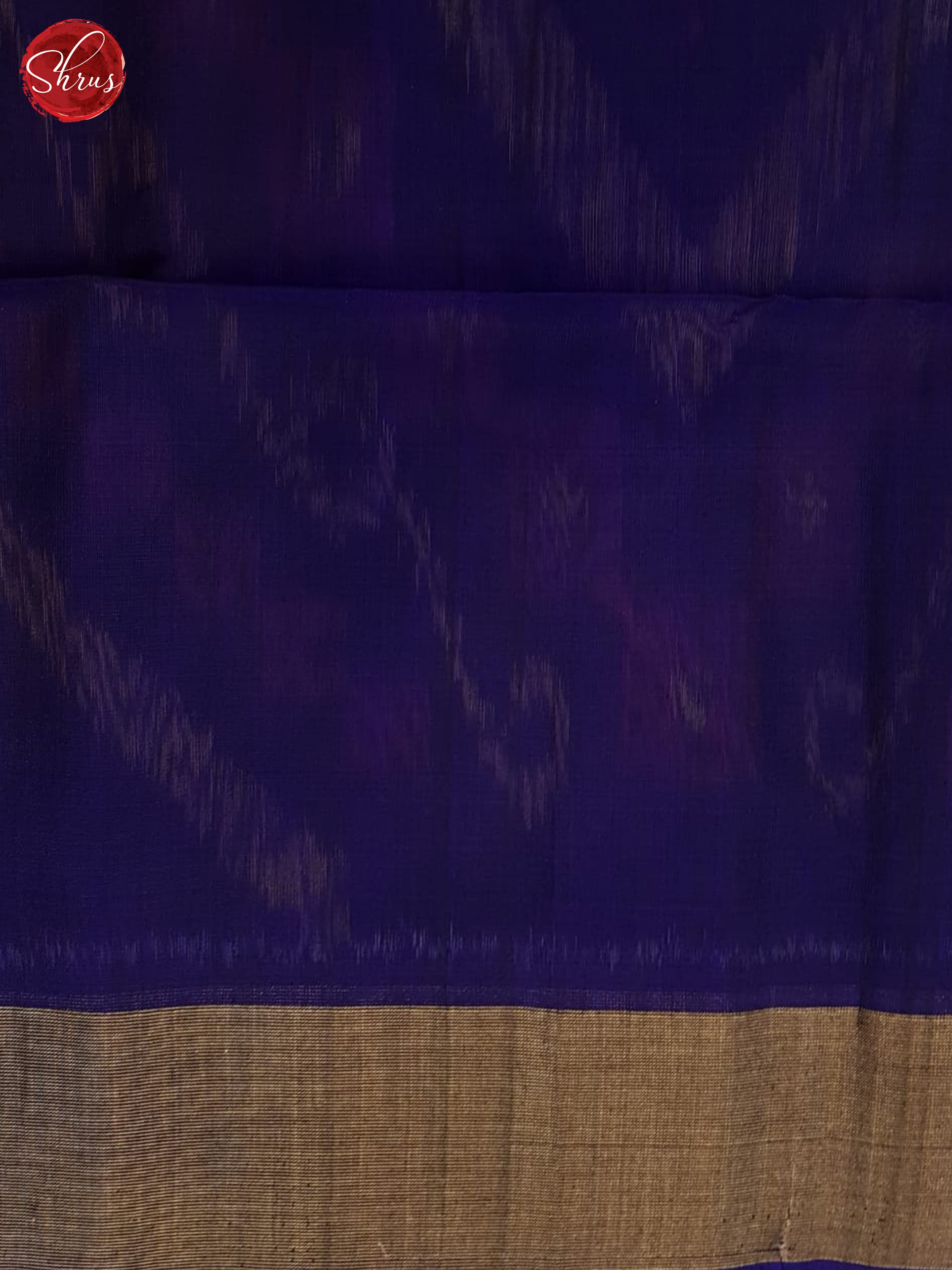 Blue & Navy Blue  - Pochampally SilK Cotton Saree - Shop on ShrusEternity.com