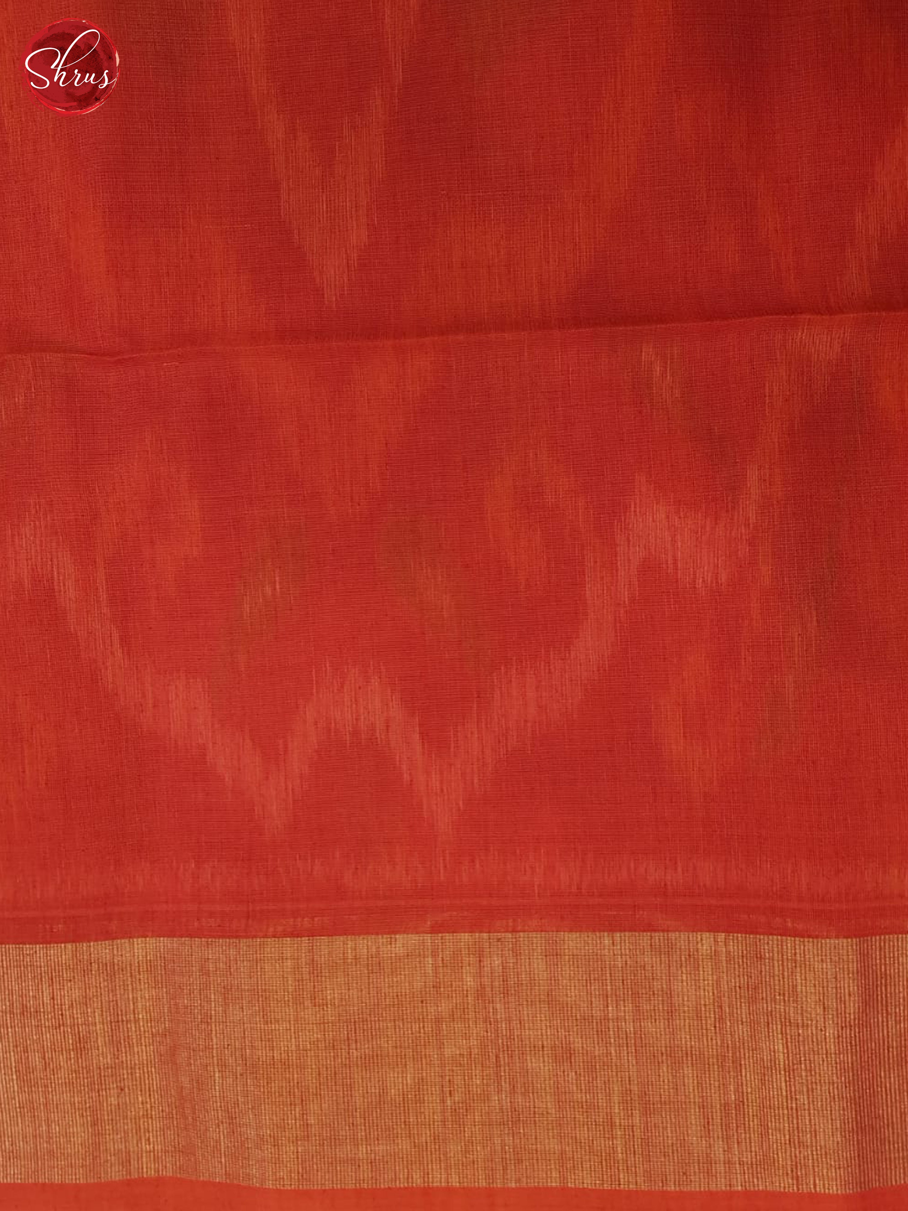 Cream And Orange- Pochampally Silk Cotton Saree - Shop on ShrusEternity.com