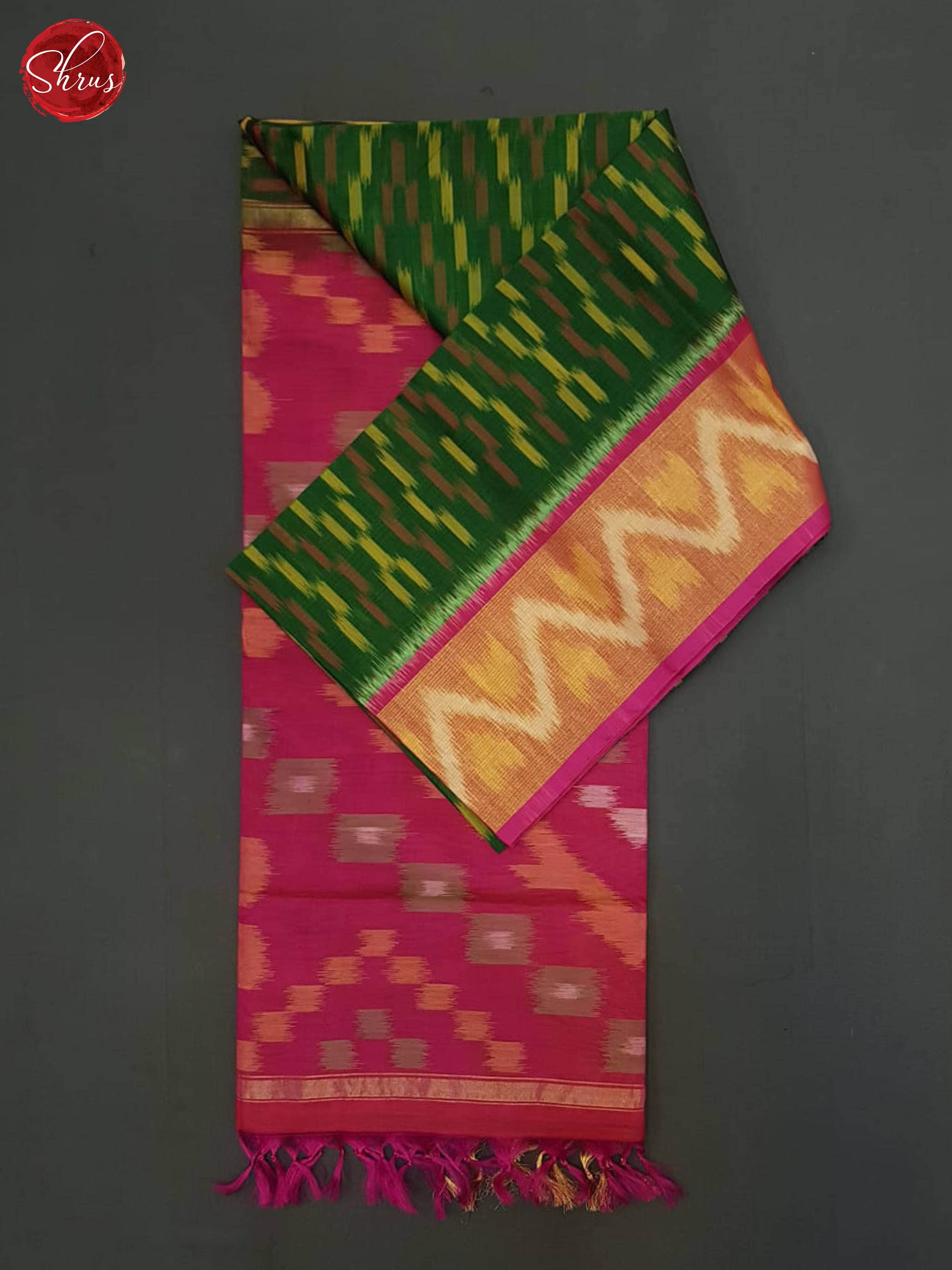 Green And Pink- Pochampally Silk Cotton - Shop on ShrusEternity.com