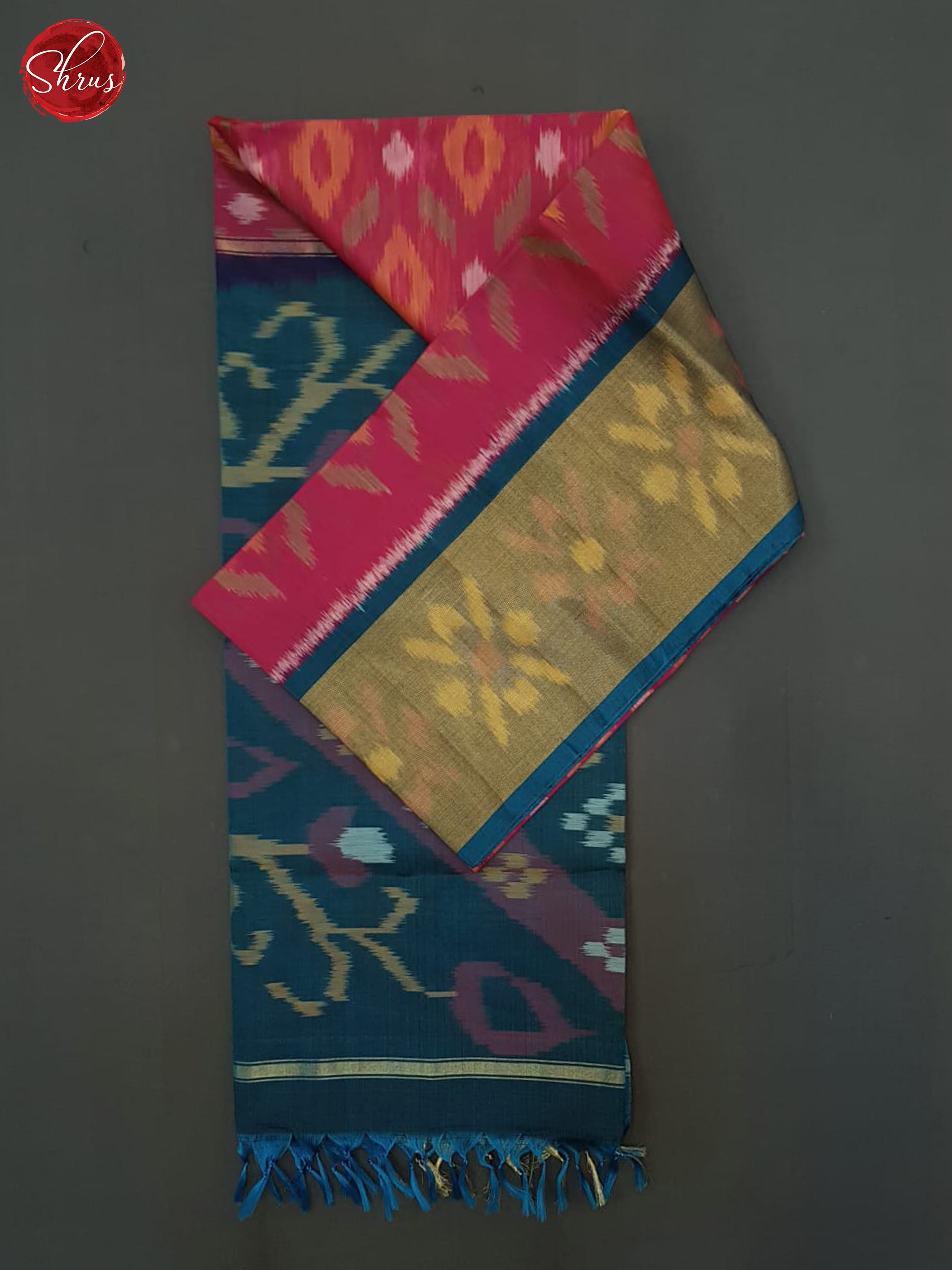 Pink And Blue- Pochampaly Silk Cotton saree - Shop on ShrusEternity.com