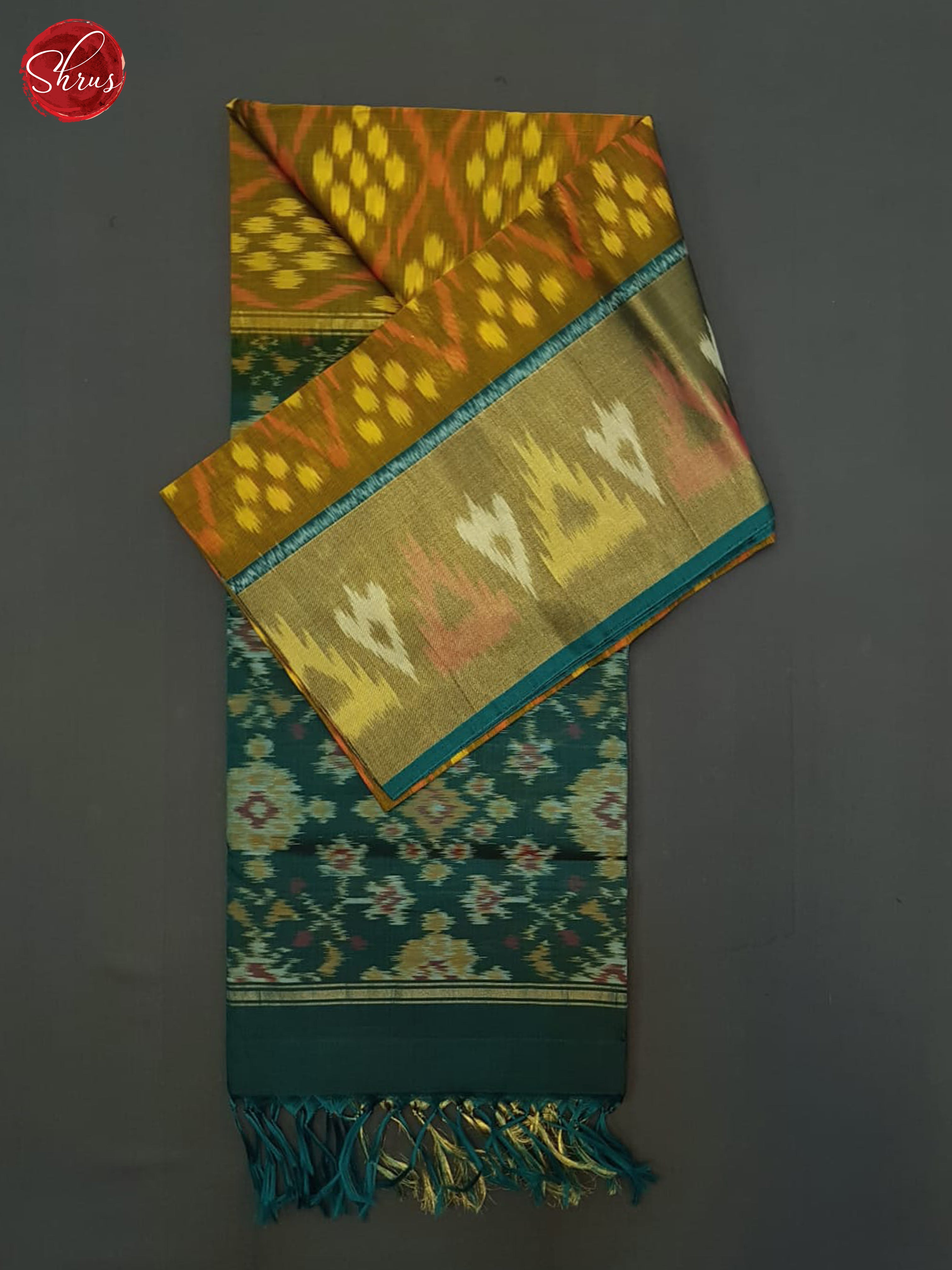 Brownish Green & Green - Pochampally Silk Cotton - Shop on ShrusEternity.com