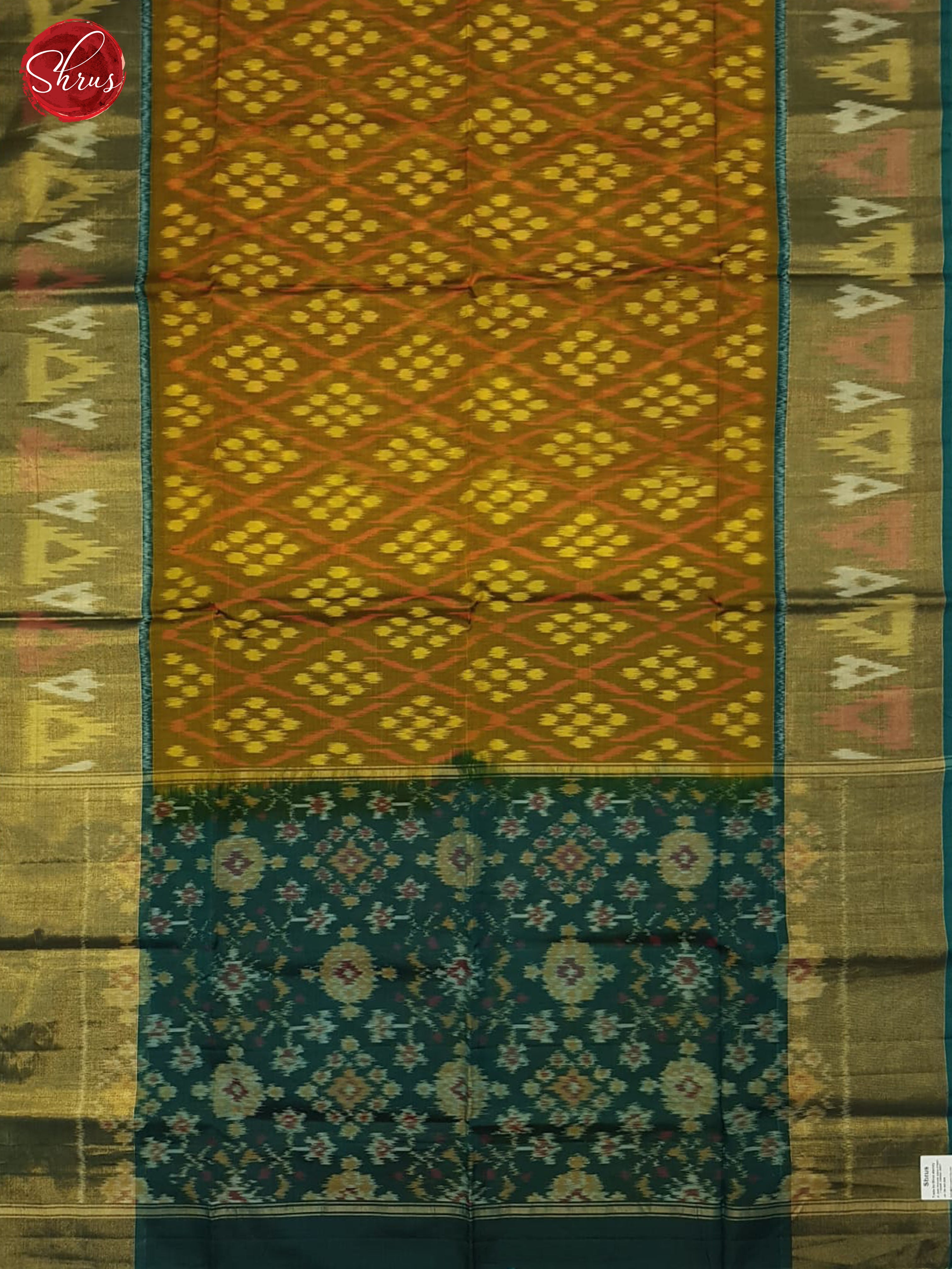 Brownish Green & Green - Pochampally Silk Cotton - Shop on ShrusEternity.com