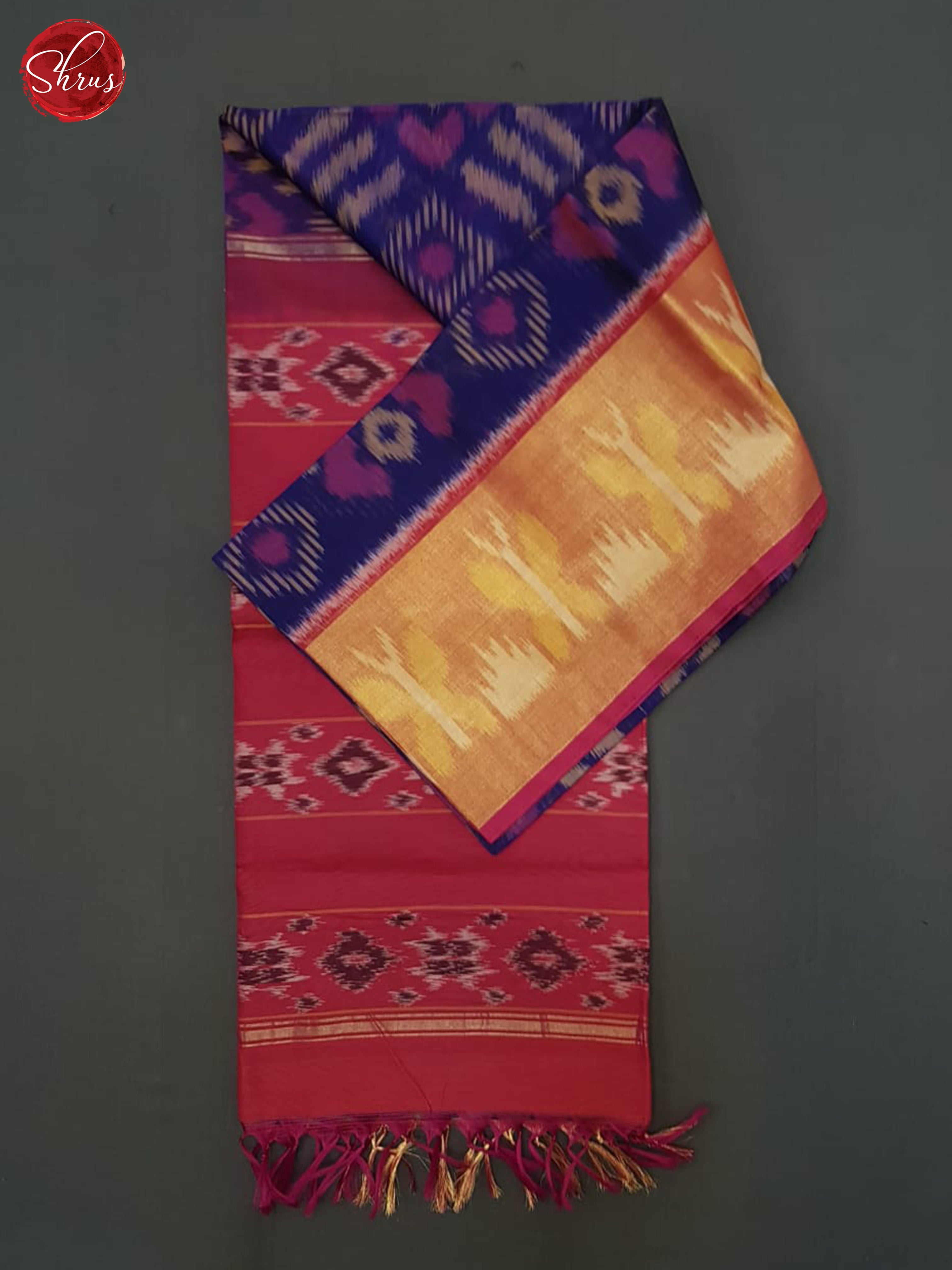 Blue And Pink- Pochampally Silk Cotton Saree - Shop on ShrusEternity.com