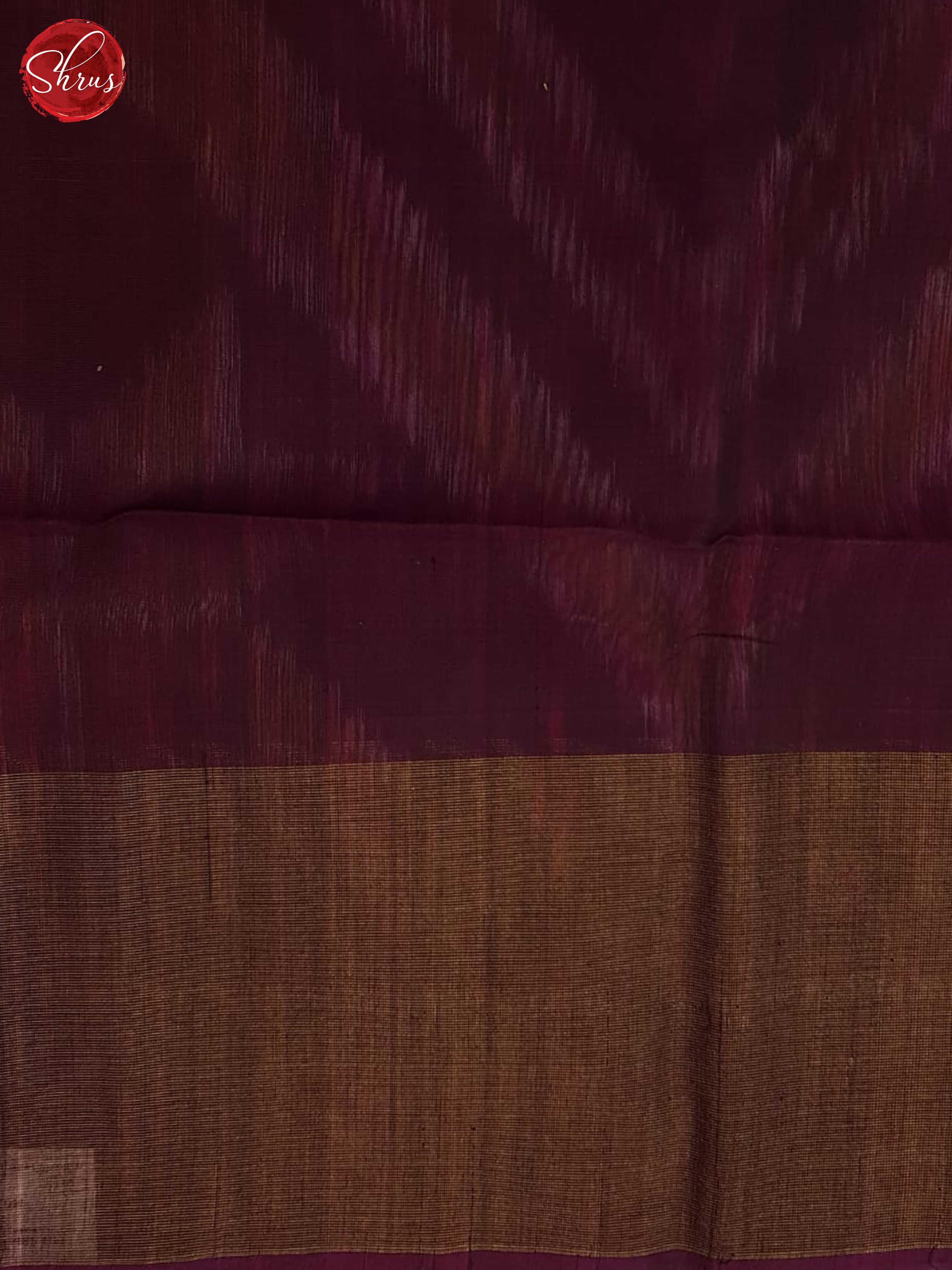 Blueish Grey And Wine - Pochampally Silk Cotton saree - Shop on ShrusEternity.com