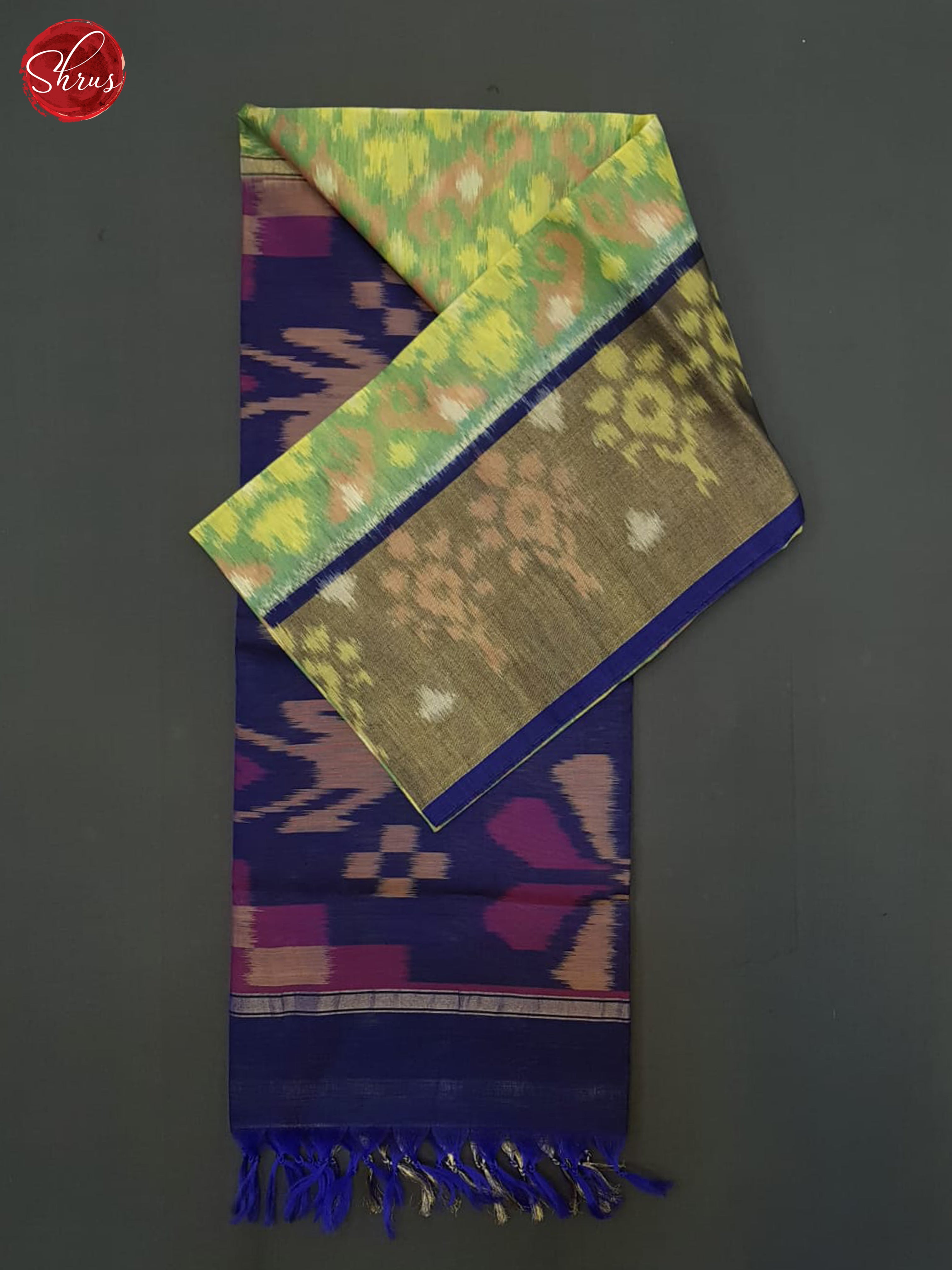 Green And Blue- Pochampally Silk Cotton saree - Shop on ShrusEternity.com