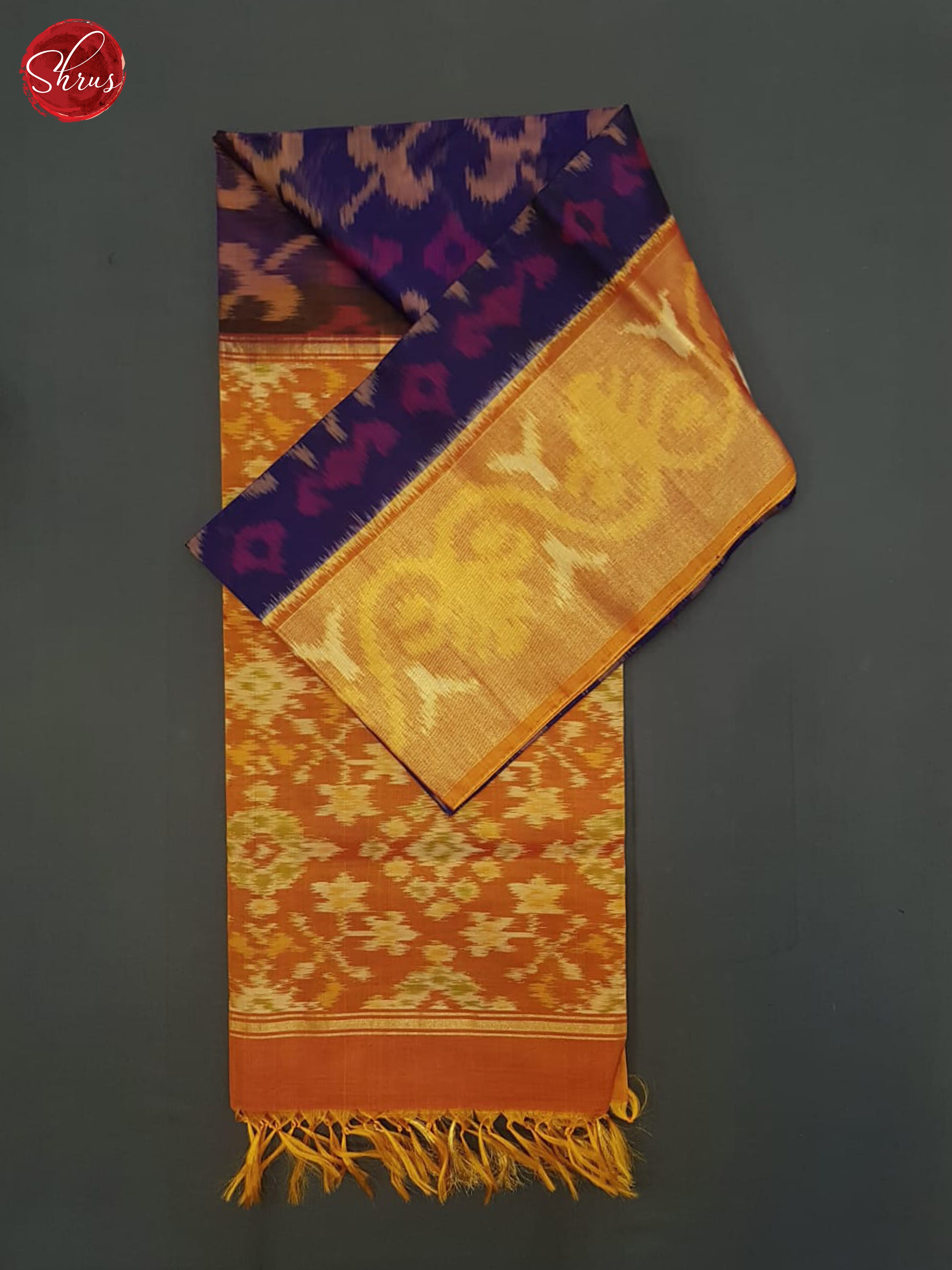 Blue And Orange- Pochampally Silk Cotton Saree - Shop on ShrusEternity.com