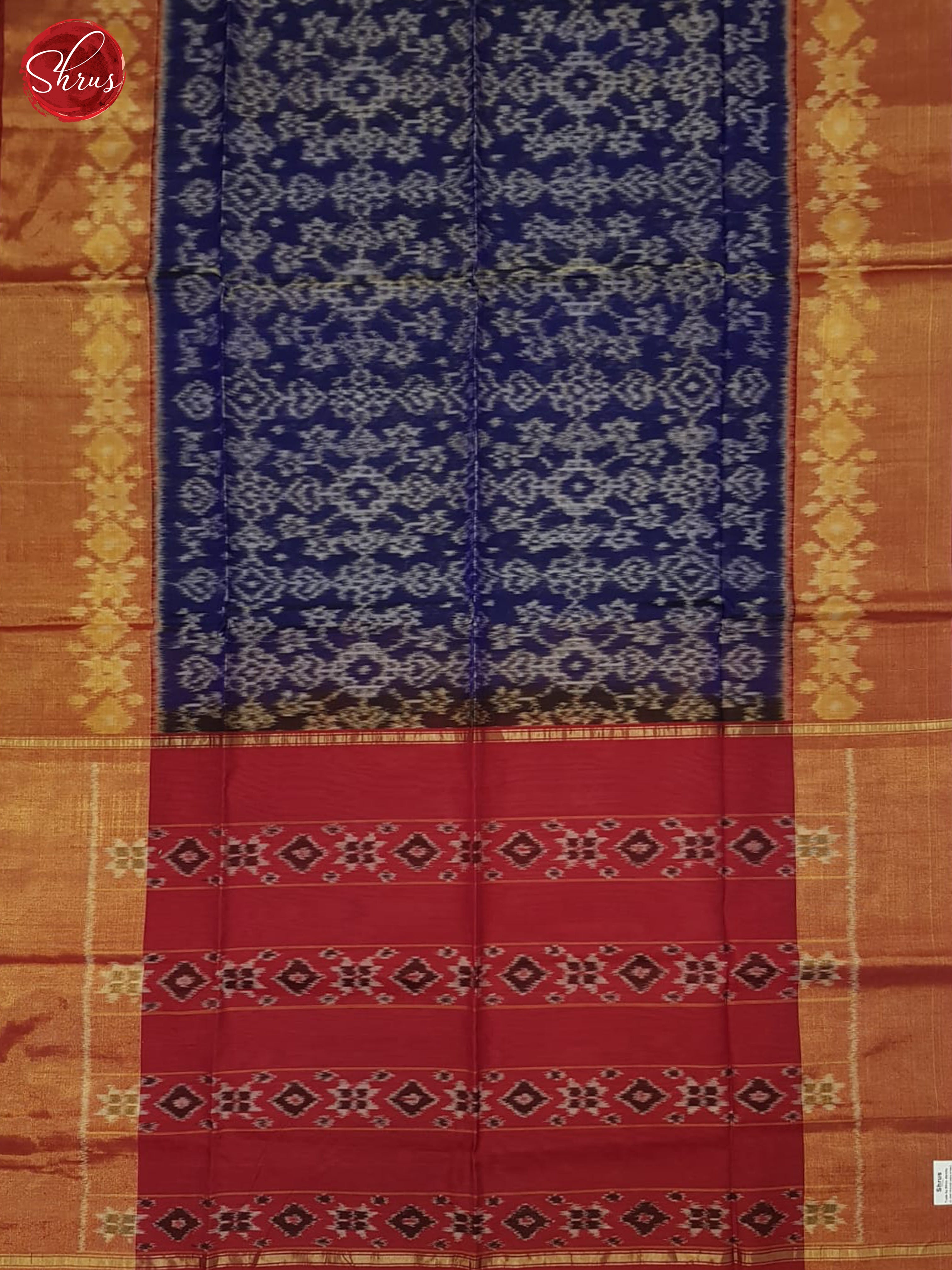 Blue And Red- Pochampally Silk Cotton Saree - Shop on ShrusEternity.com